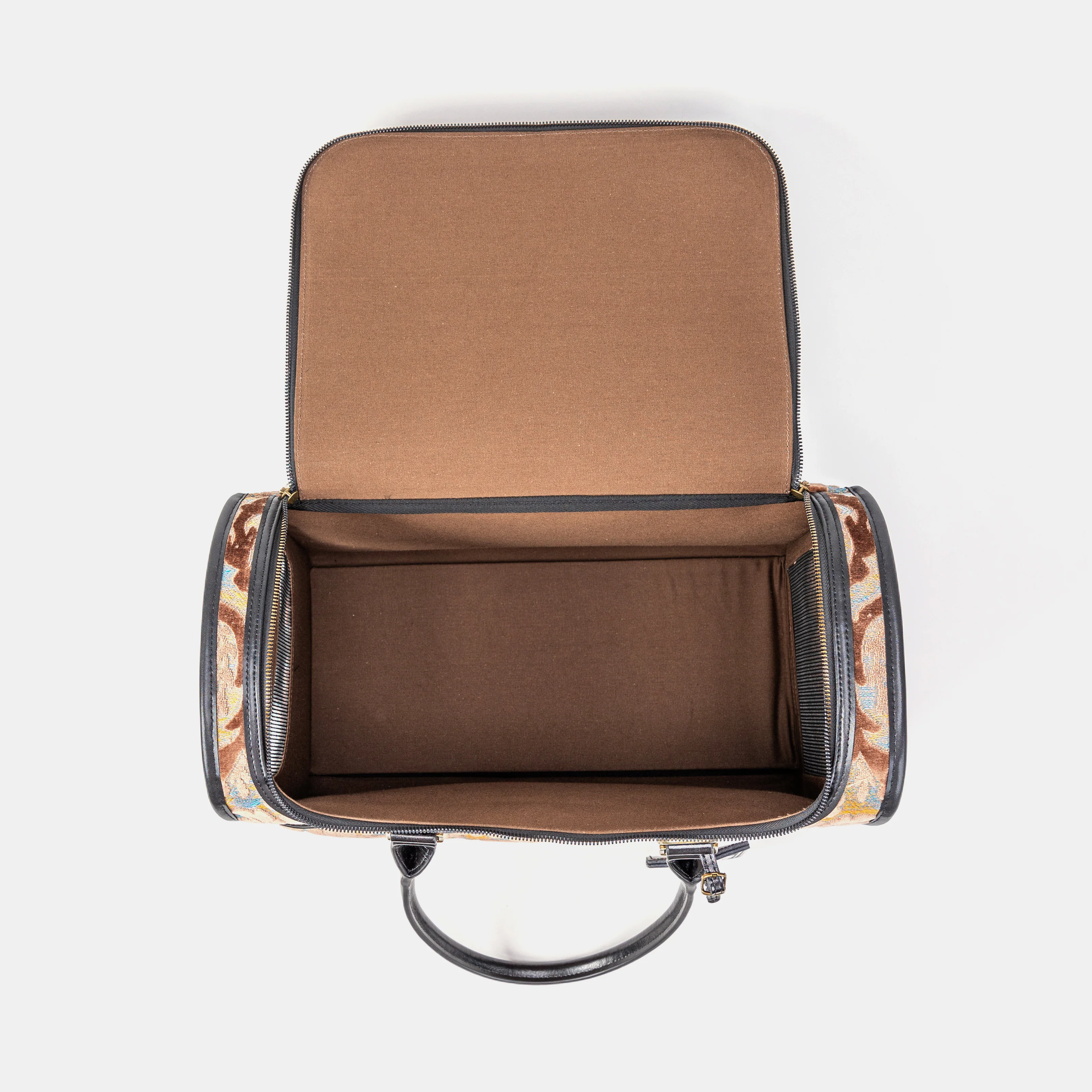Travel Dog Carrier Bag Burnout Velvet Camel - Image 9