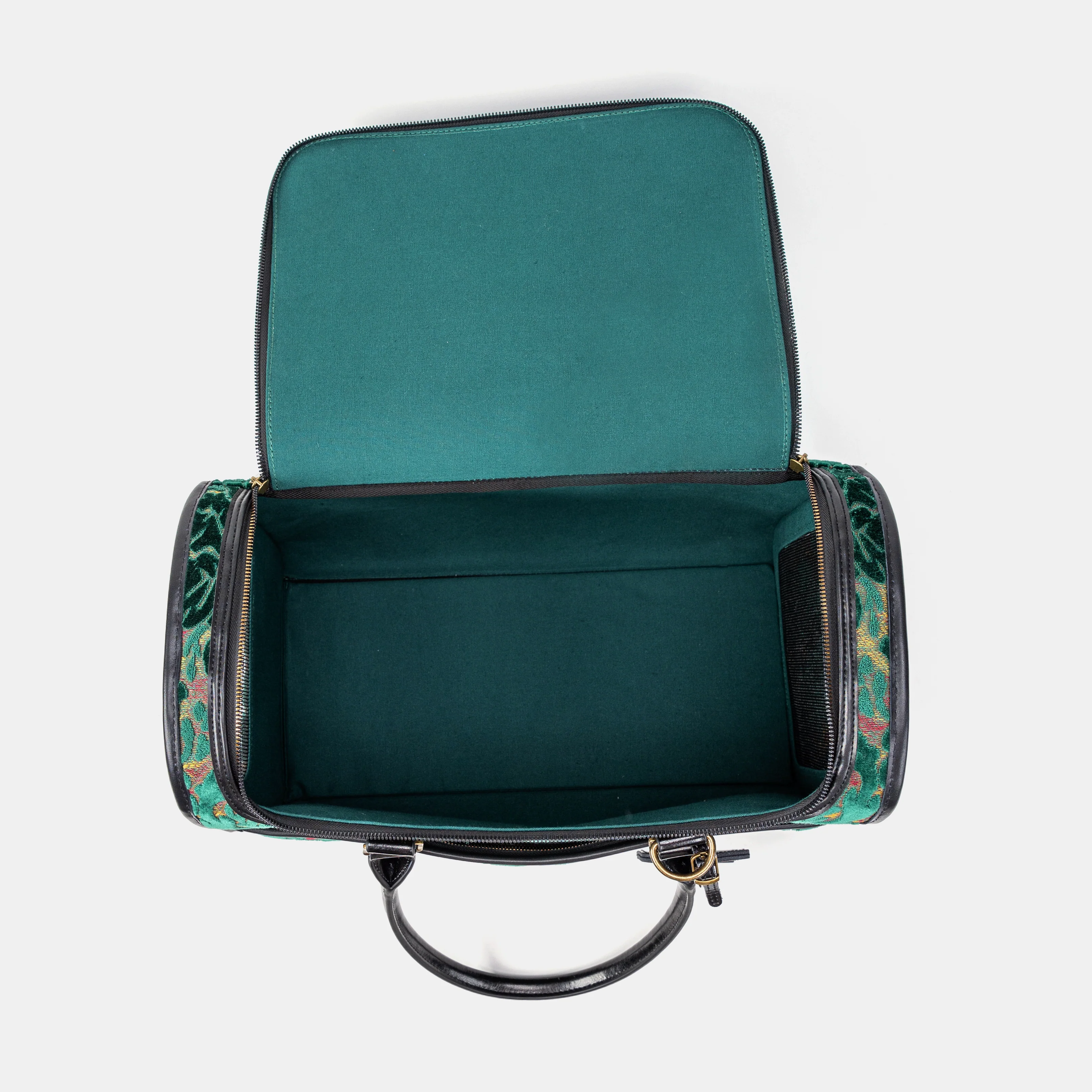Travel Dog Carrier Bag Burnout Velvet Jade Green - Image 10