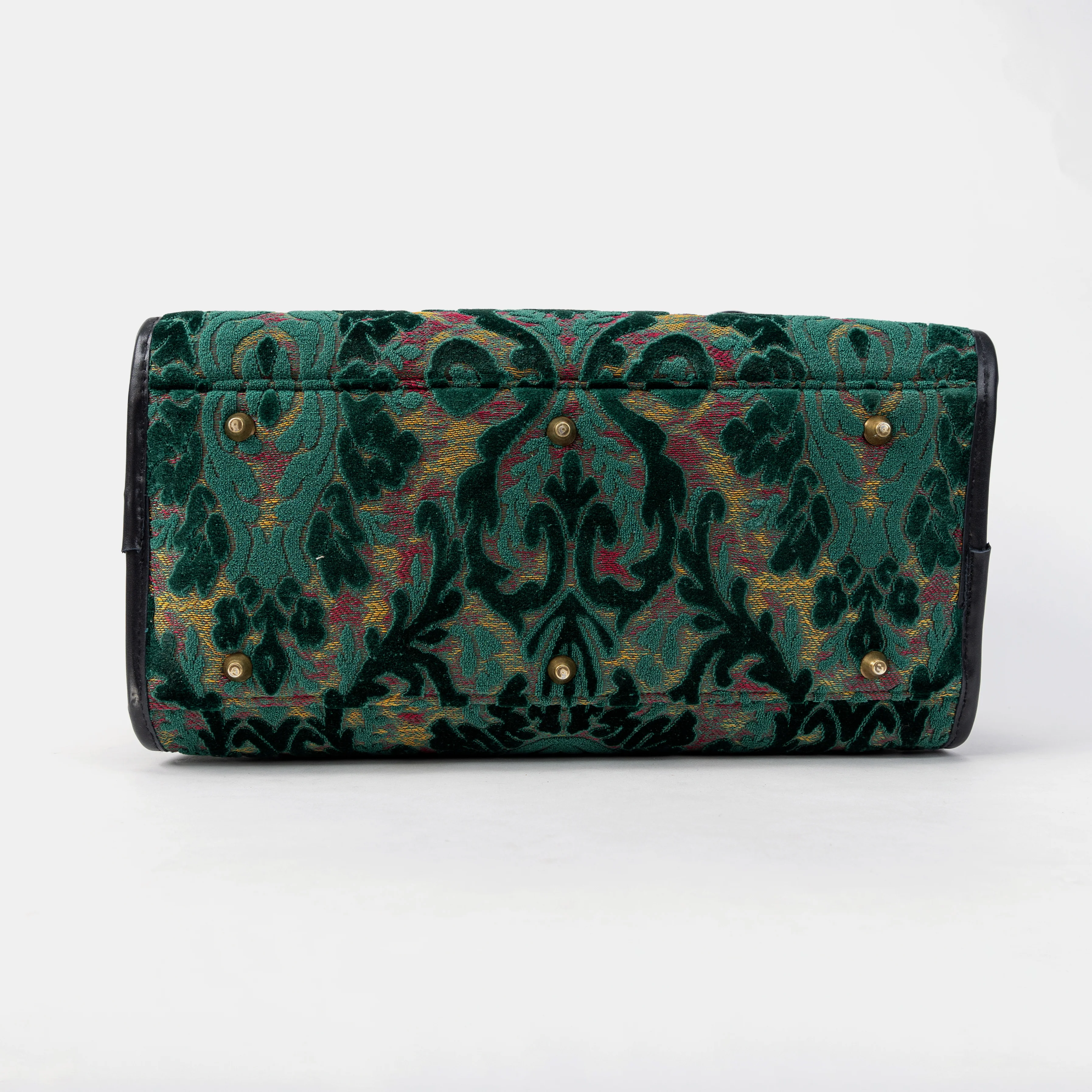 Travel Dog Carrier Bag Burnout Velvet Jade Green - Image 9