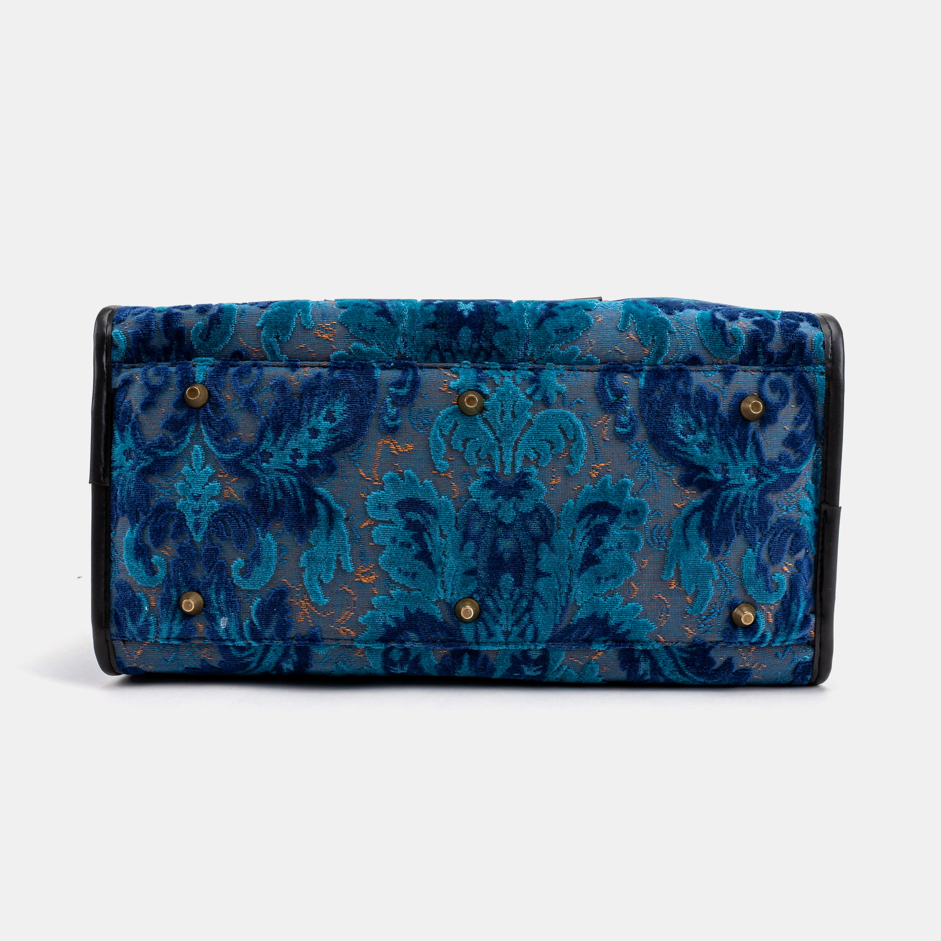 Travel Dog Carrier Bag Burnout Velvet Revival Aqua - Image 11