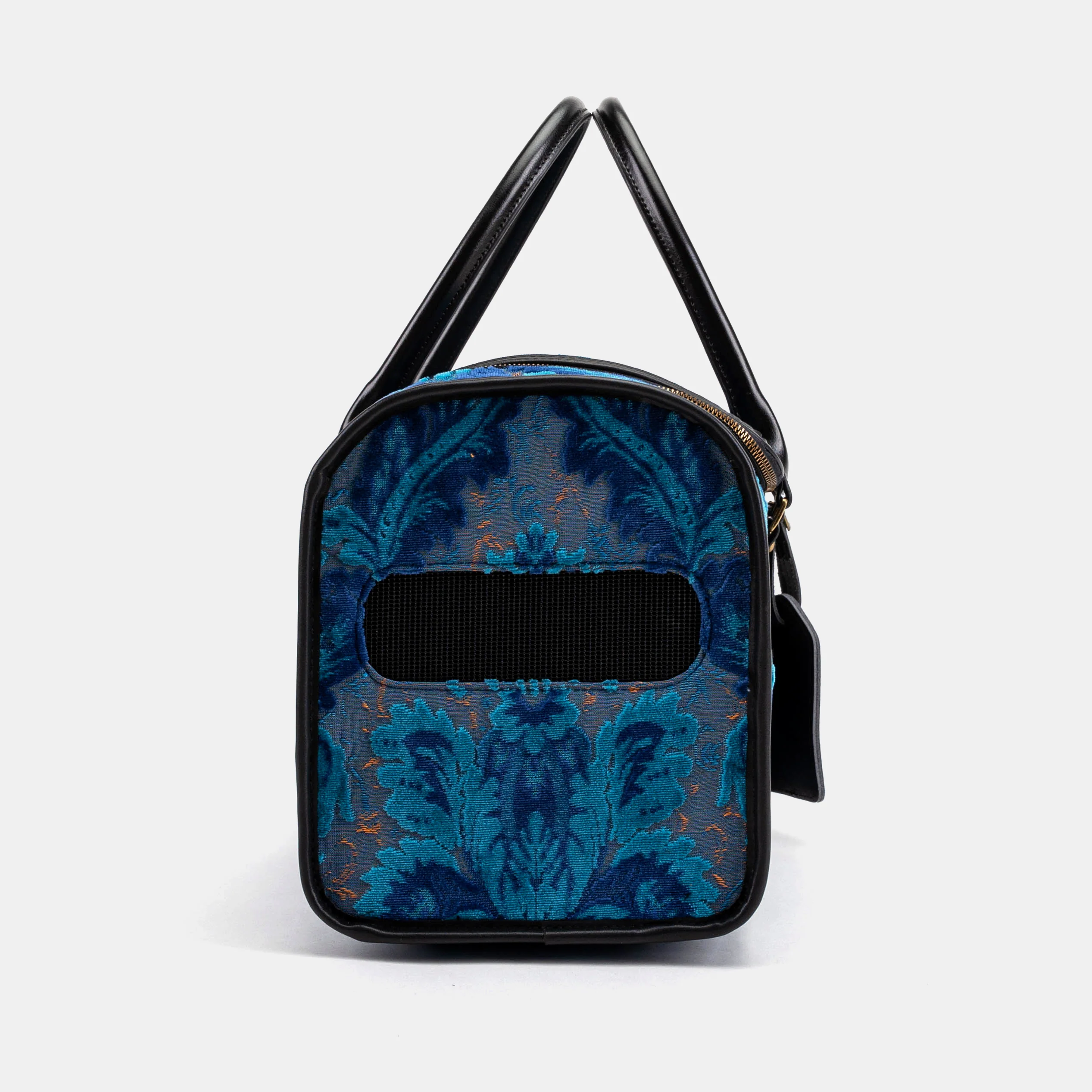 Travel Dog Carrier Bag Burnout Velvet Revival Aqua - Image 6