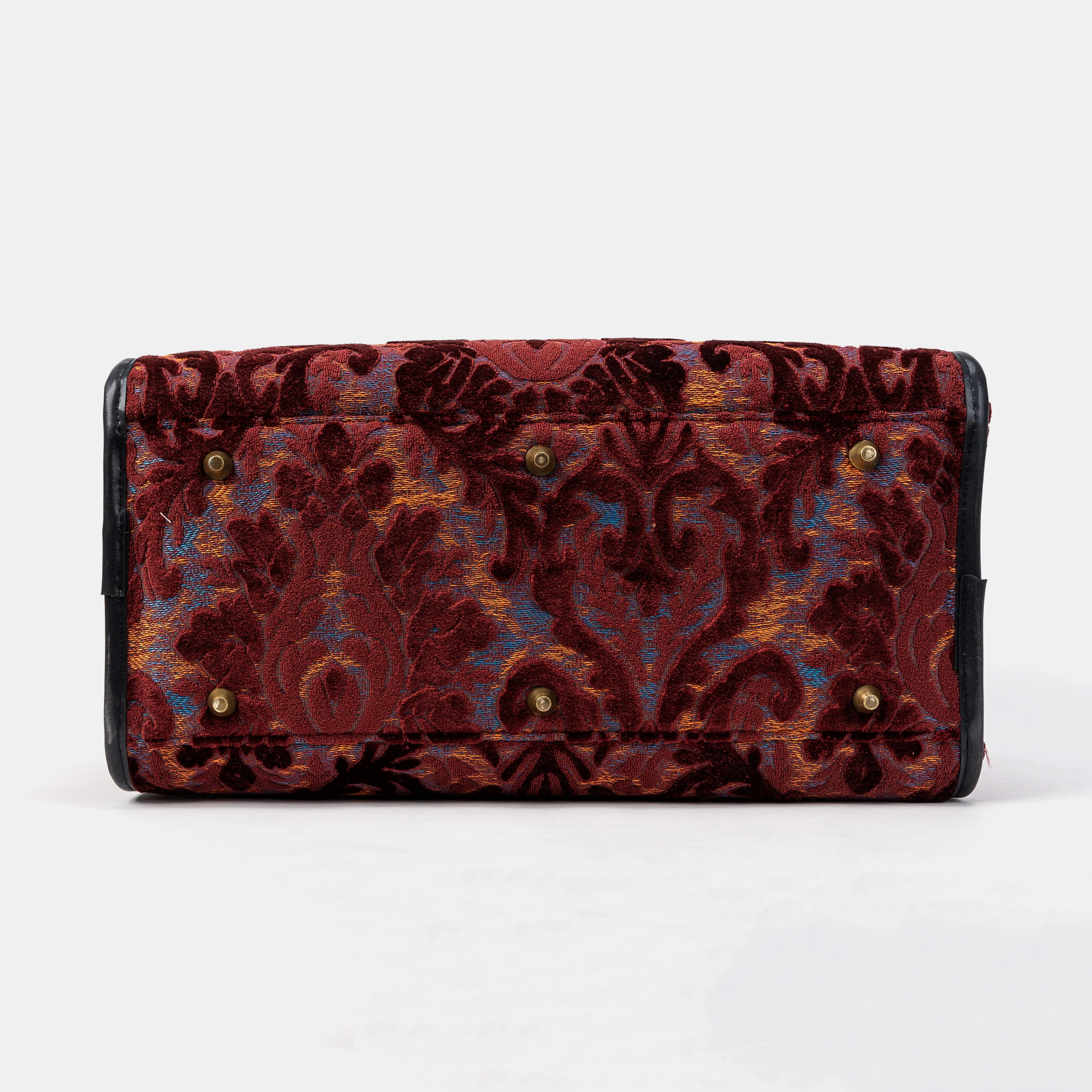 Travel Dog Carrier Bag Burnout Velvet Wine - Image 9