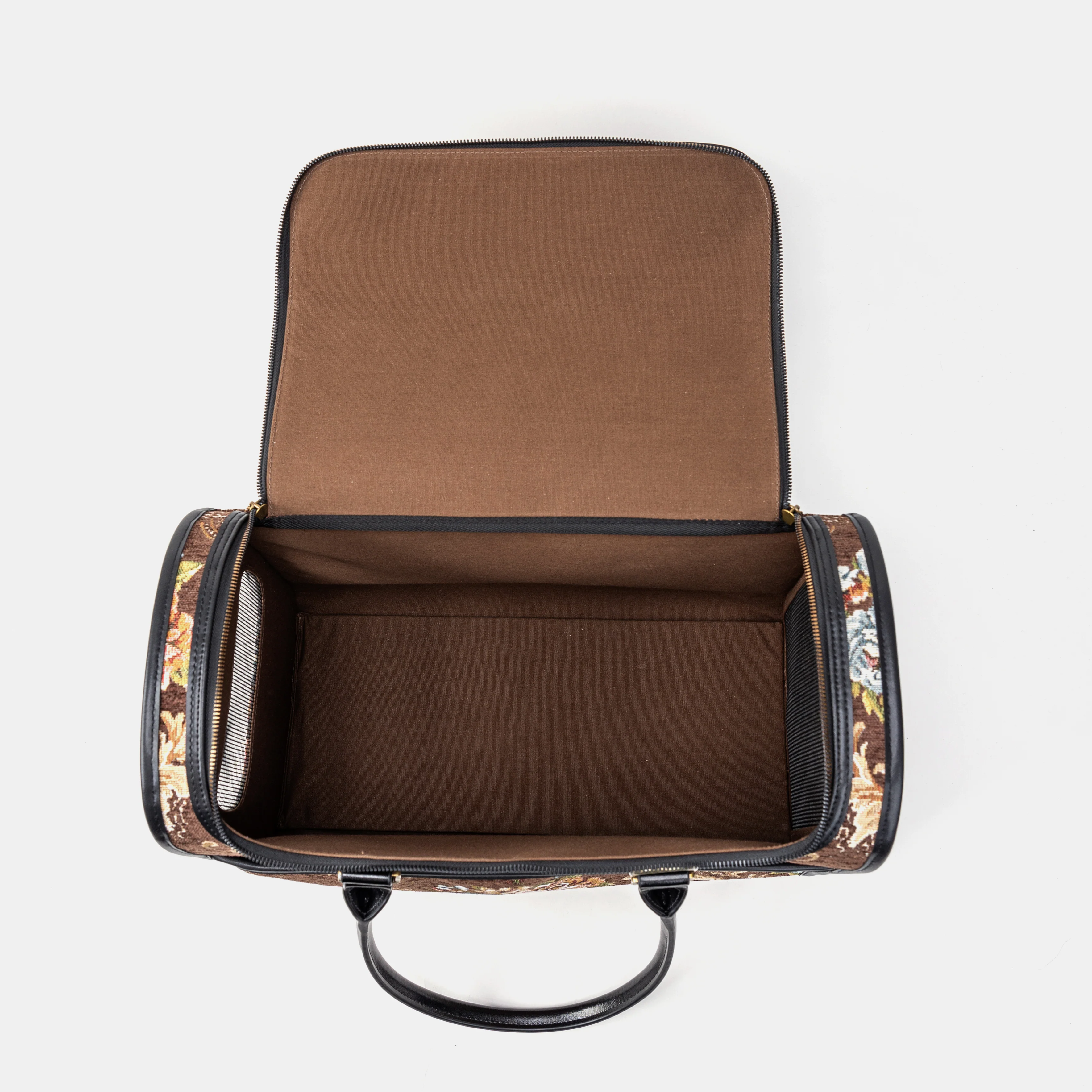 Travel Dog Carrier Bag Floral Brown - Image 10