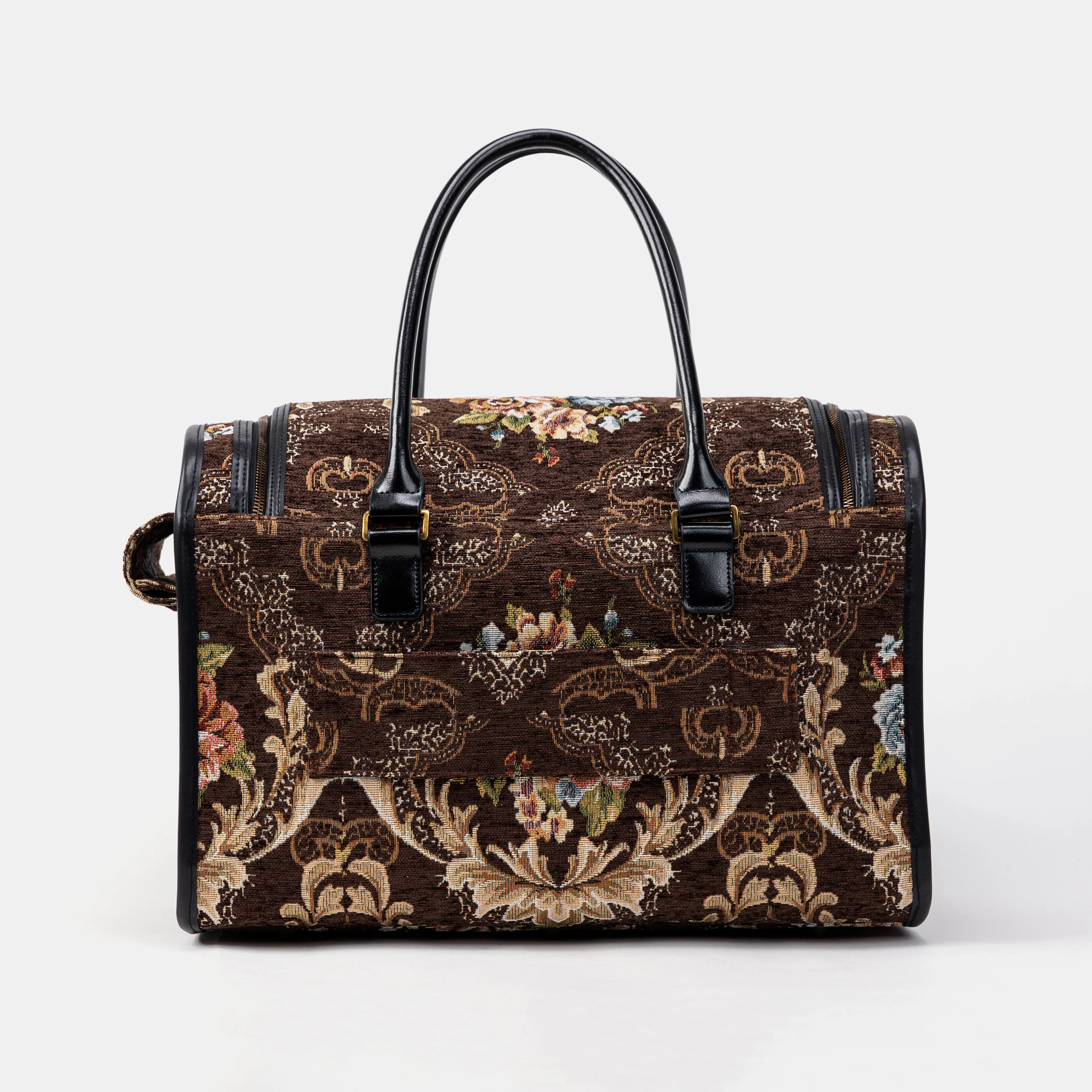 Travel Dog Carrier Bag Floral Brown - Image 6