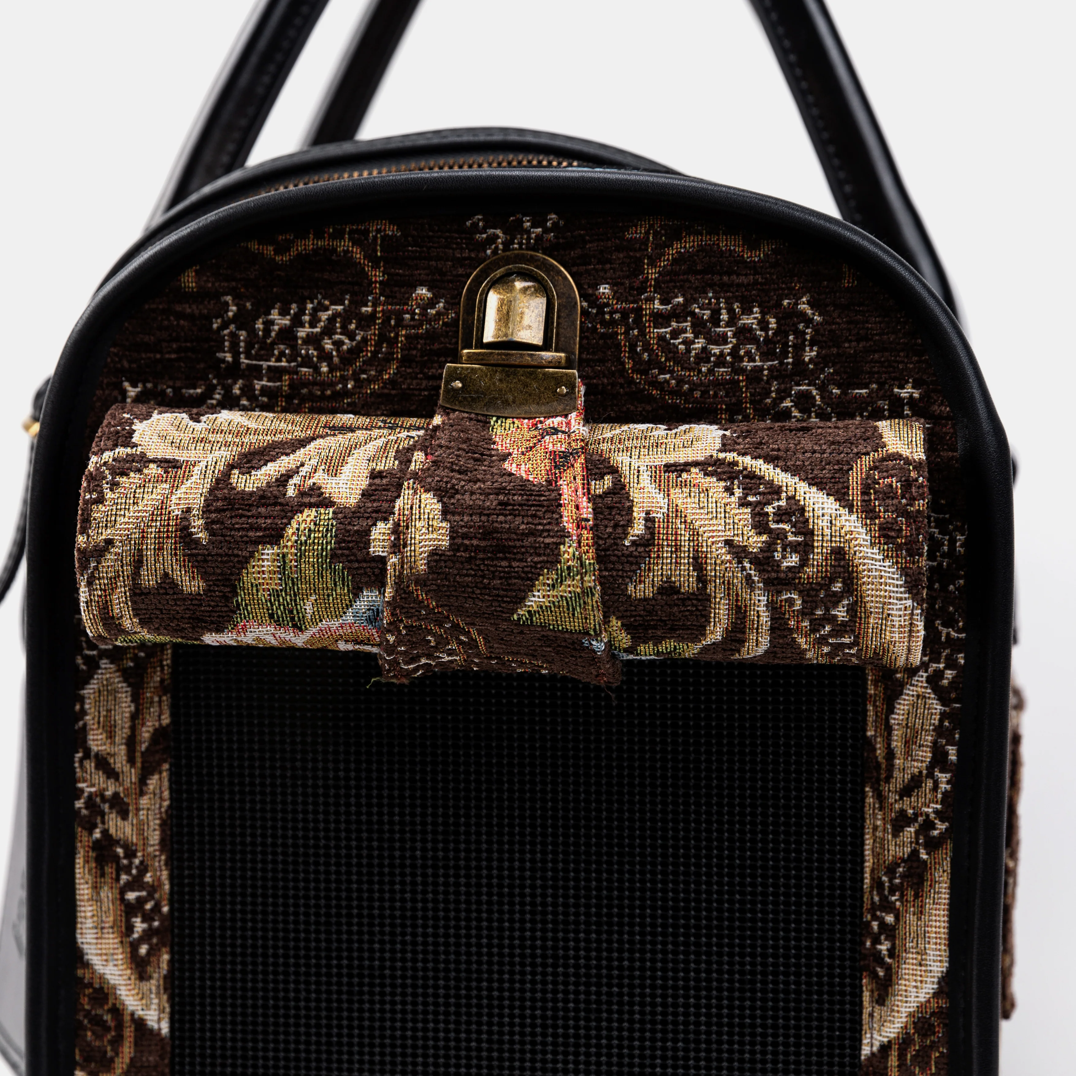 Travel Dog Carrier Bag Floral Brown - Image 8