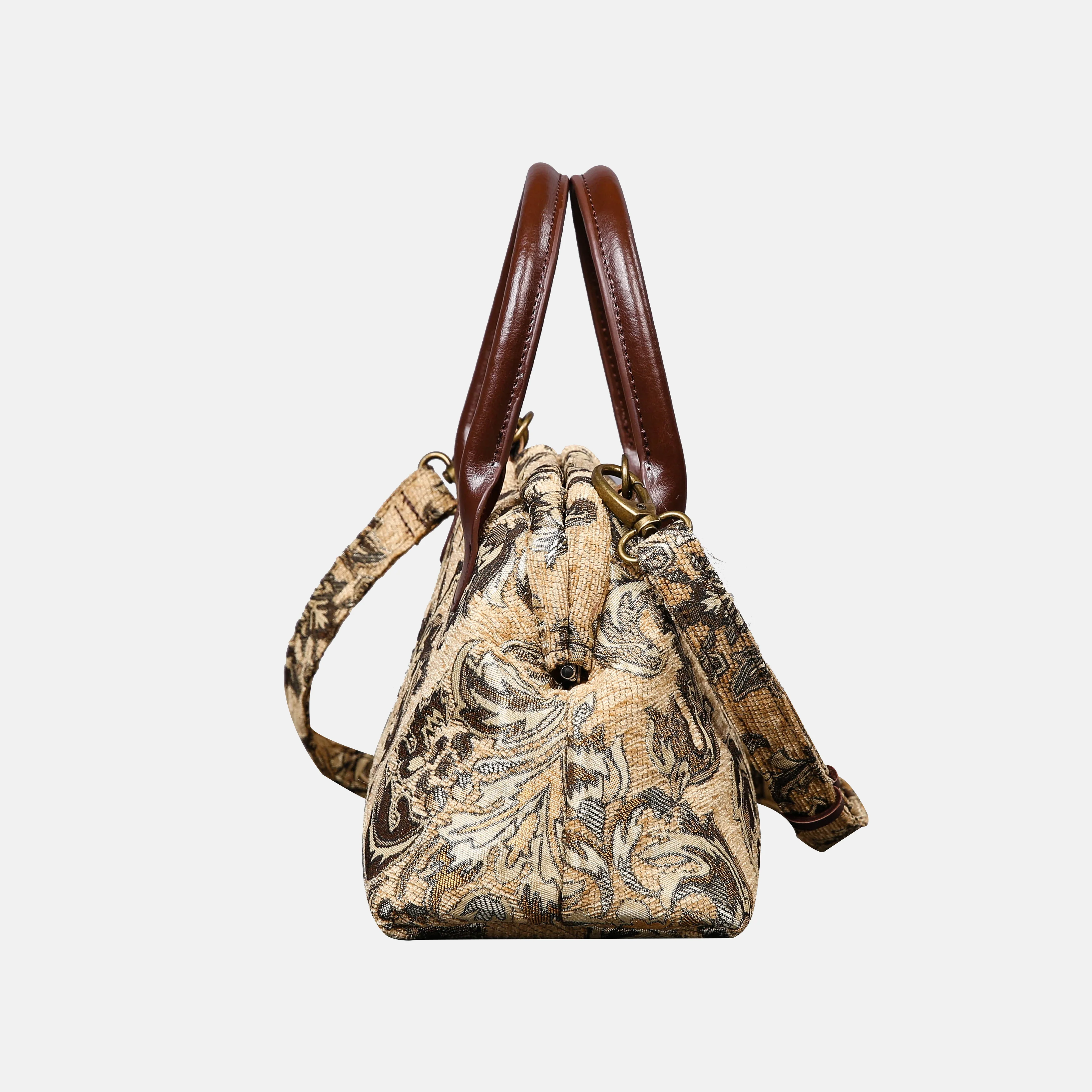 Victorian Blossom Beige/Gold Carpet Satchel - Image 3