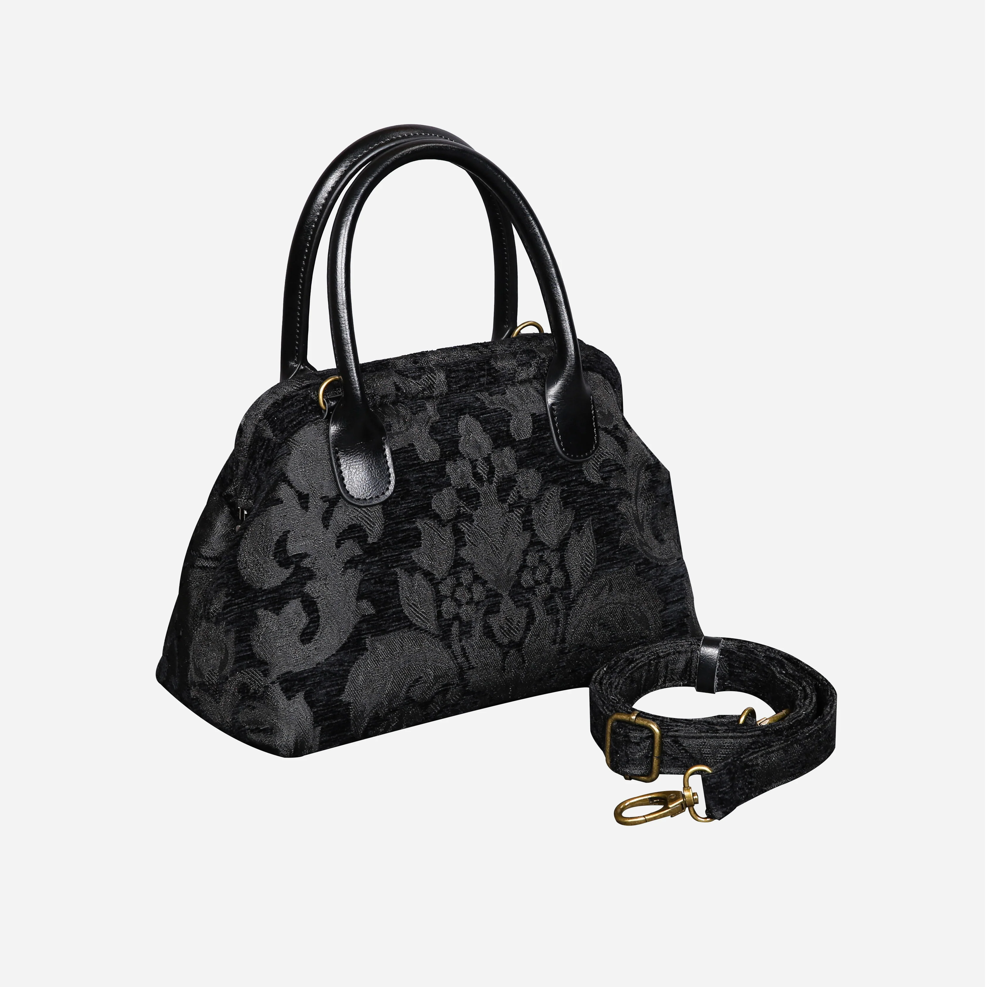 Victorian Blossom Black/Black Carpet Satchel - Image 3