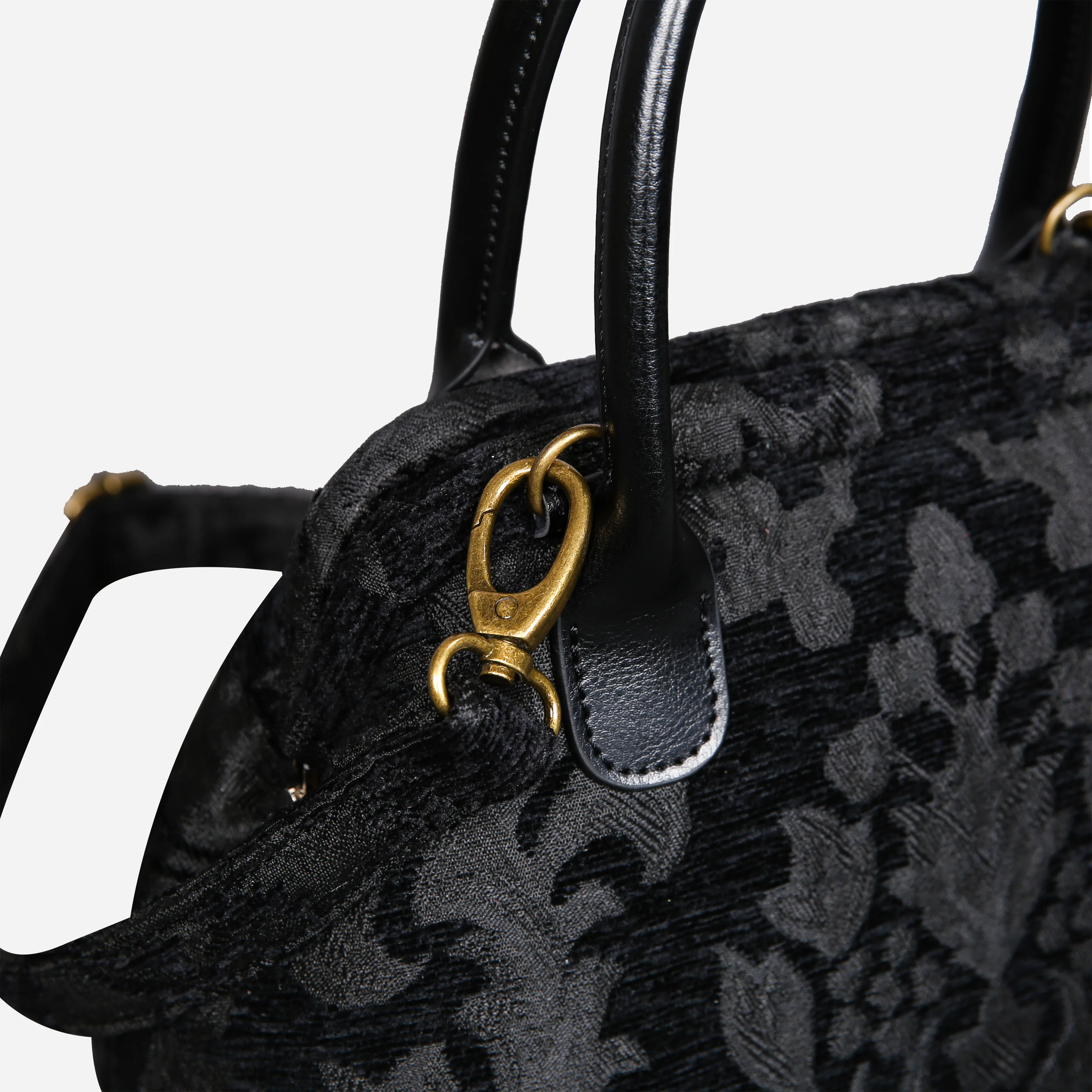 Victorian Blossom Black/Black Carpet Satchel - Image 5