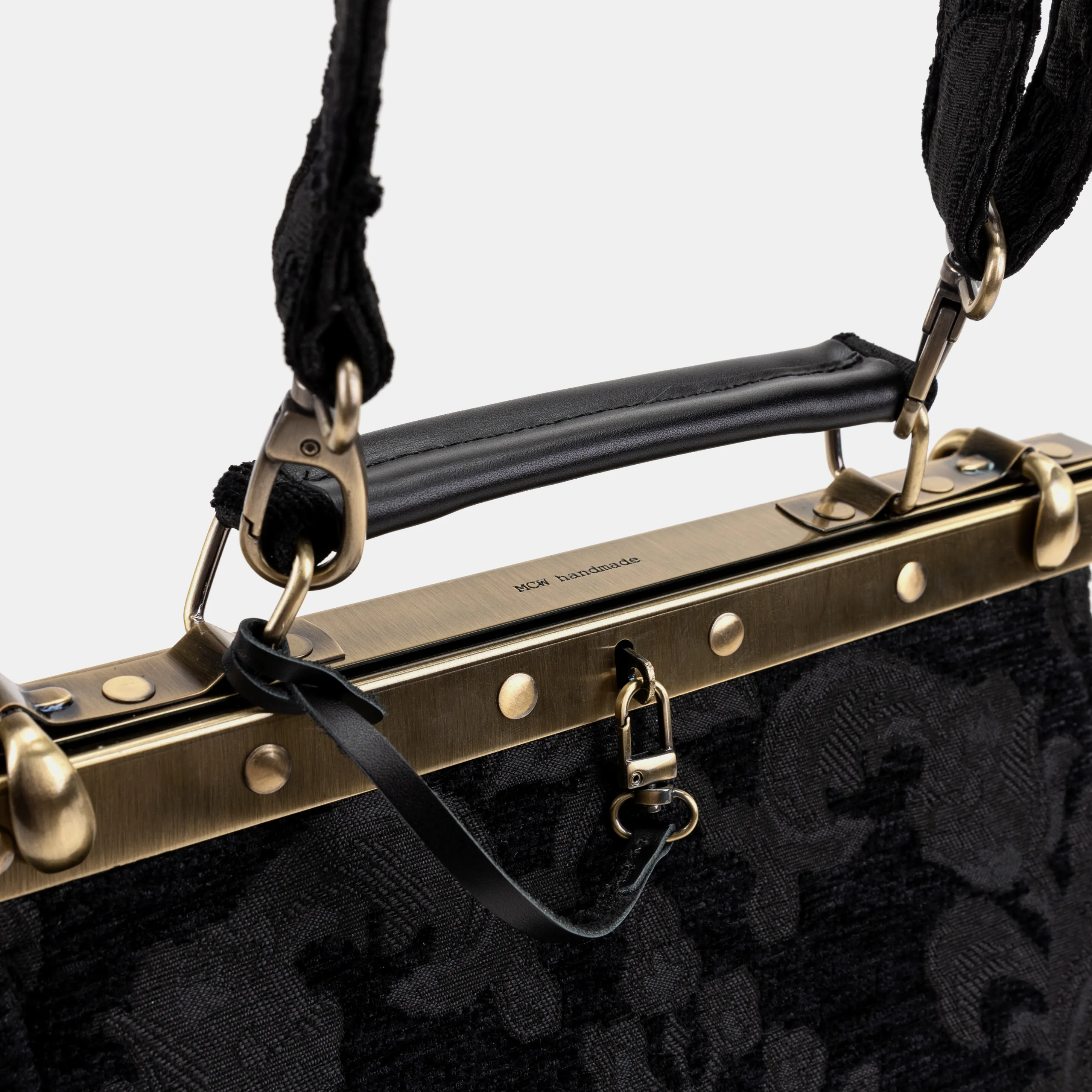 Victorian Blossom Black/Black Cecile Carpet Purse Gladstone Bag - Image 6