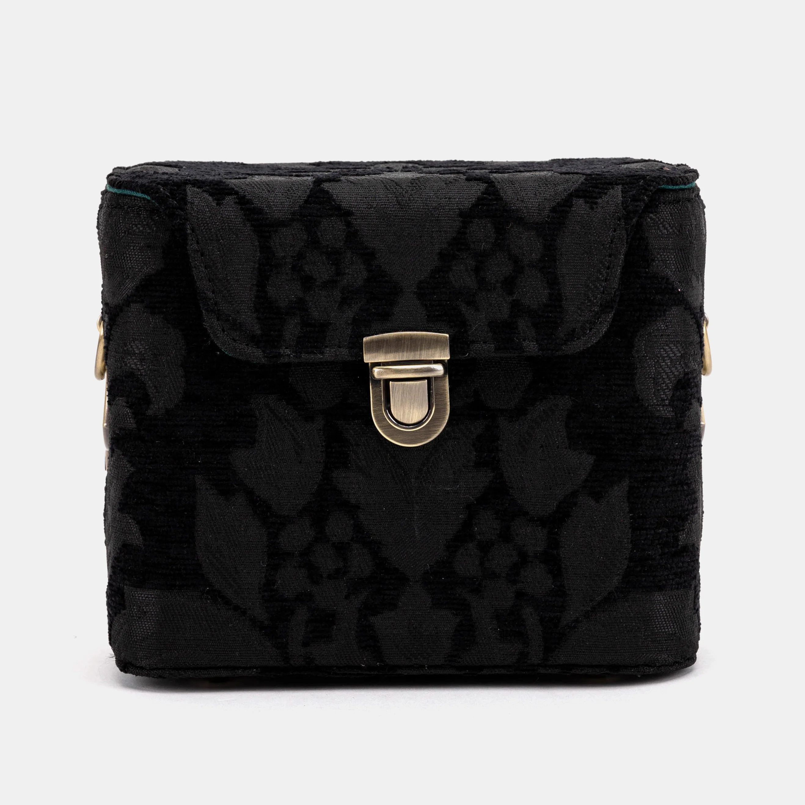 Victorian Blossom Black/Black Emma Small Train Case Crossbody - Image 3