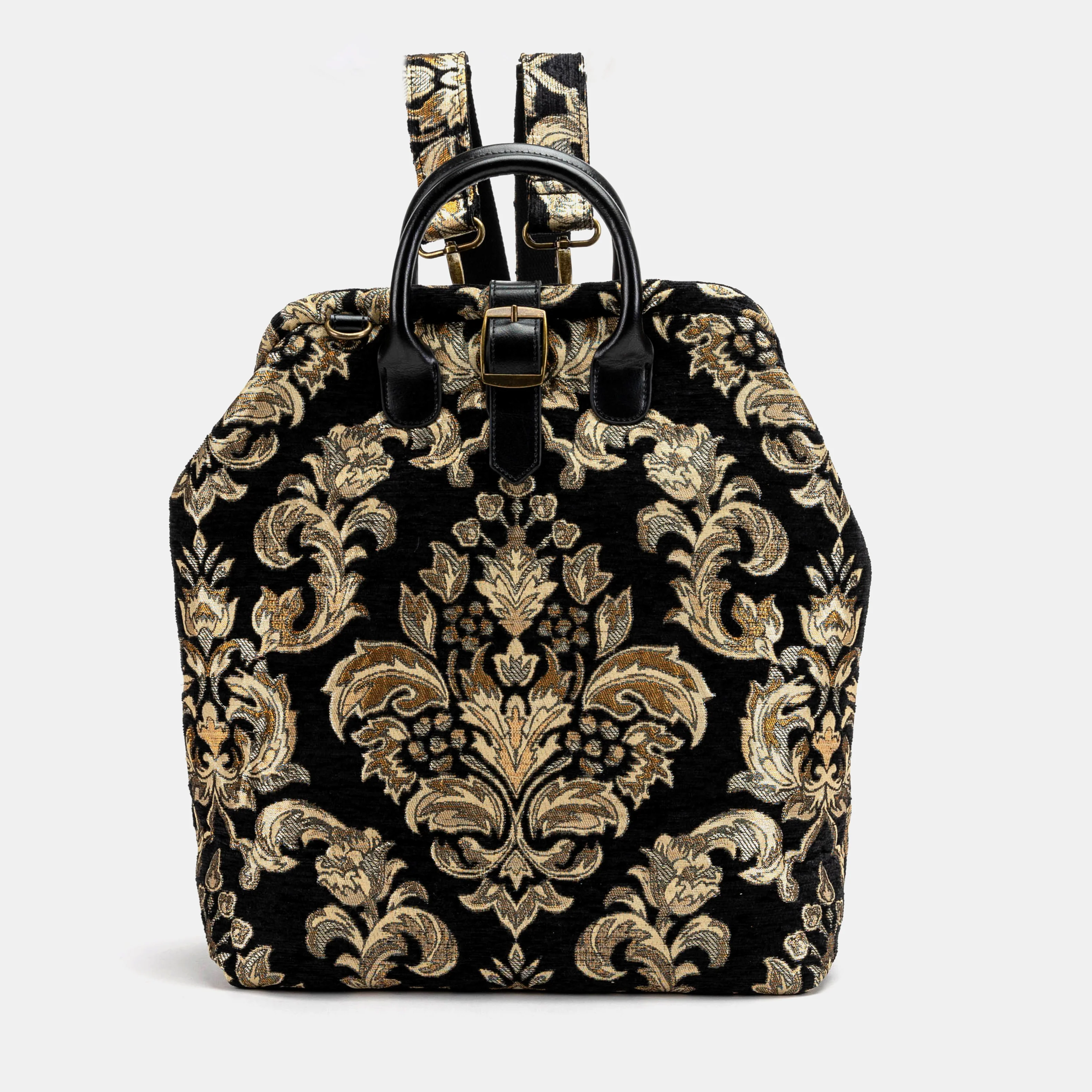 Victorian Blossom Black/Gold Carpet Laptop Backpack