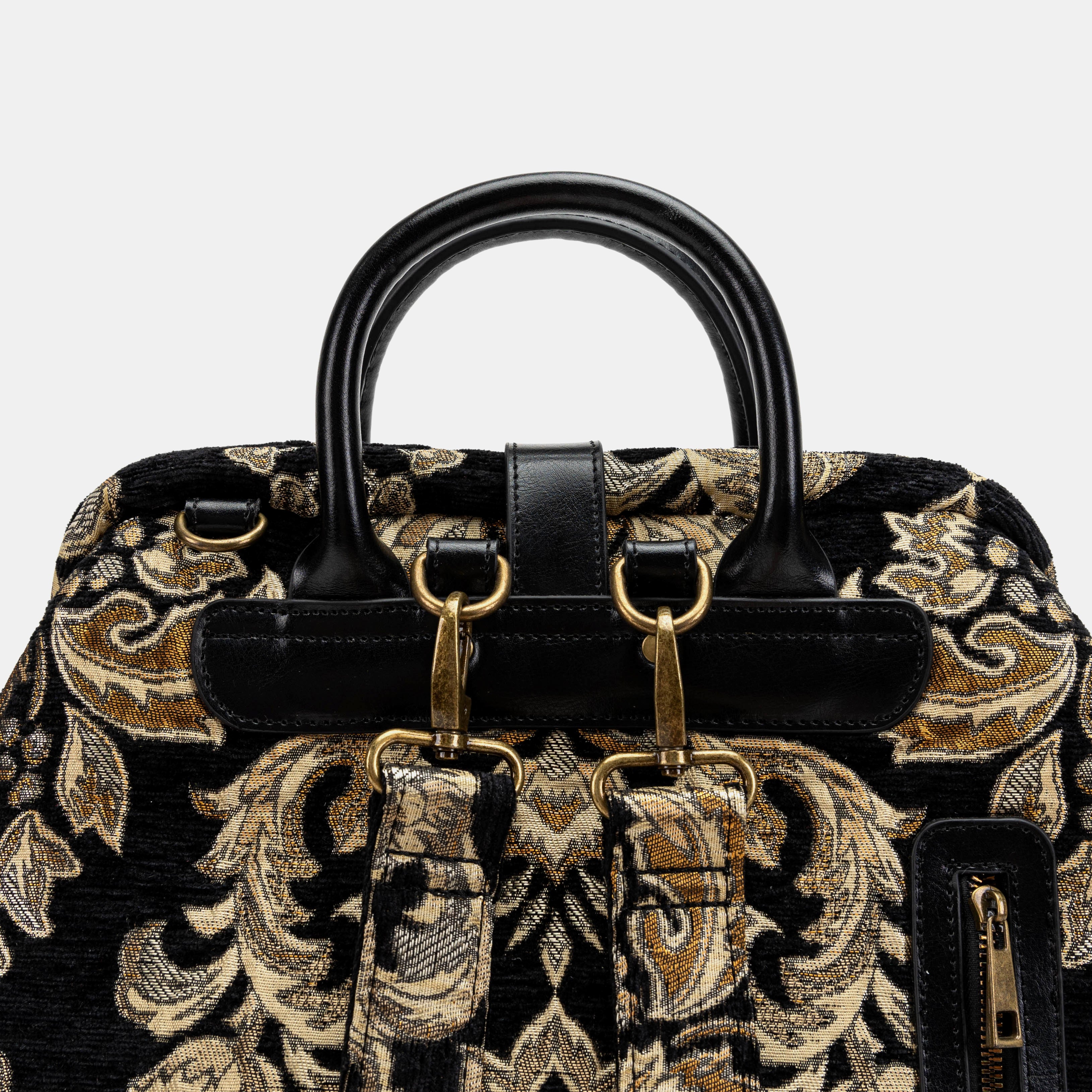 Victorian Blossom Black/Gold Carpet Laptop Backpack - Image 6
