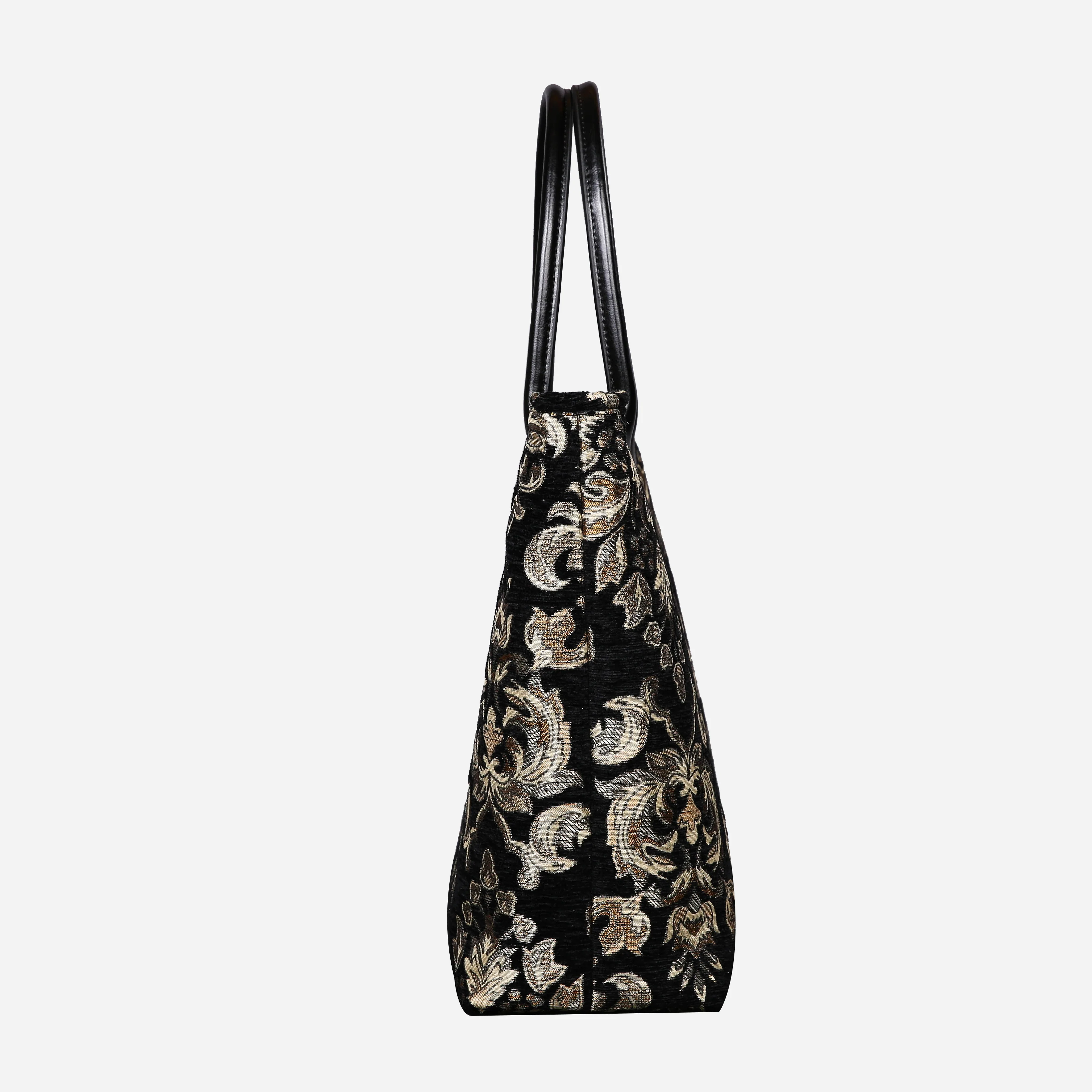 Victorian Blossom Black/Gold Carpet Tote Shopper - Image 2