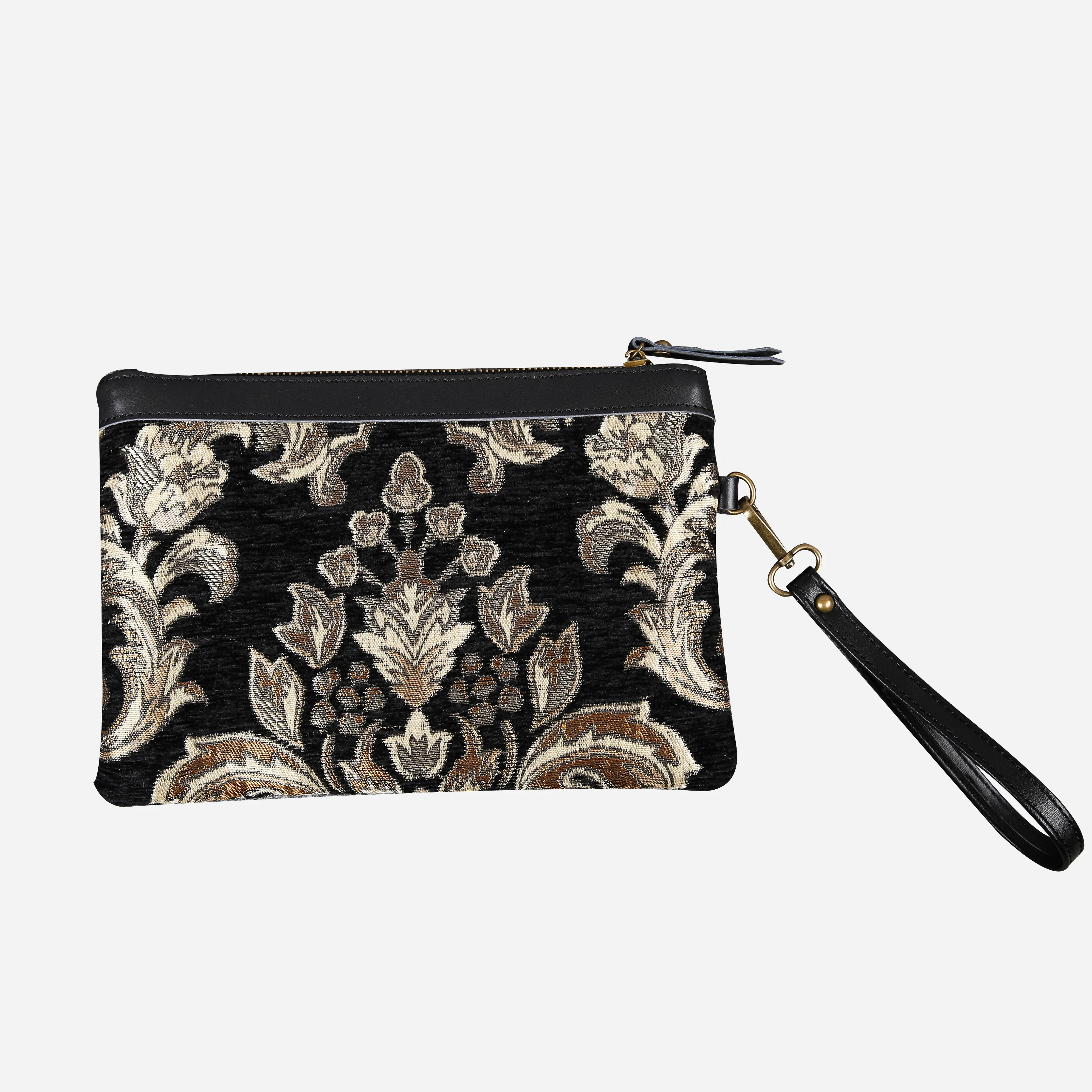 Victorian Blossom Black/Gold Wristlet Clutch - Image 3
