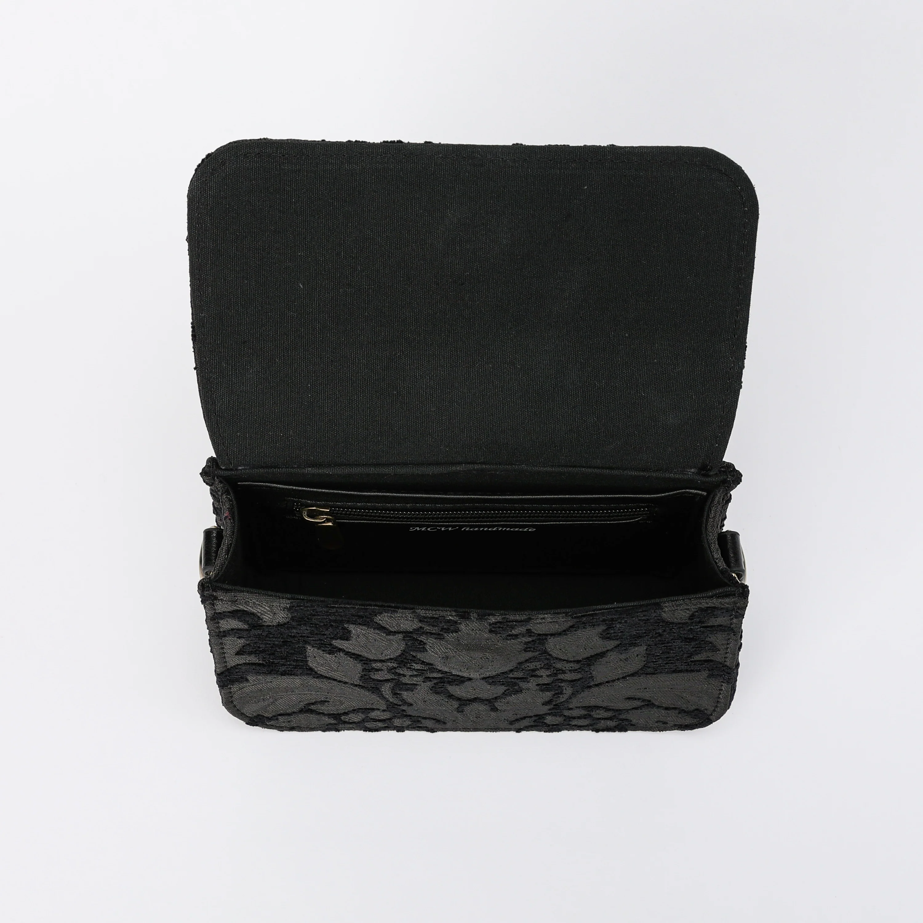 Victorian Blossom Black/Black Flap Crossbody Bag - Image 3