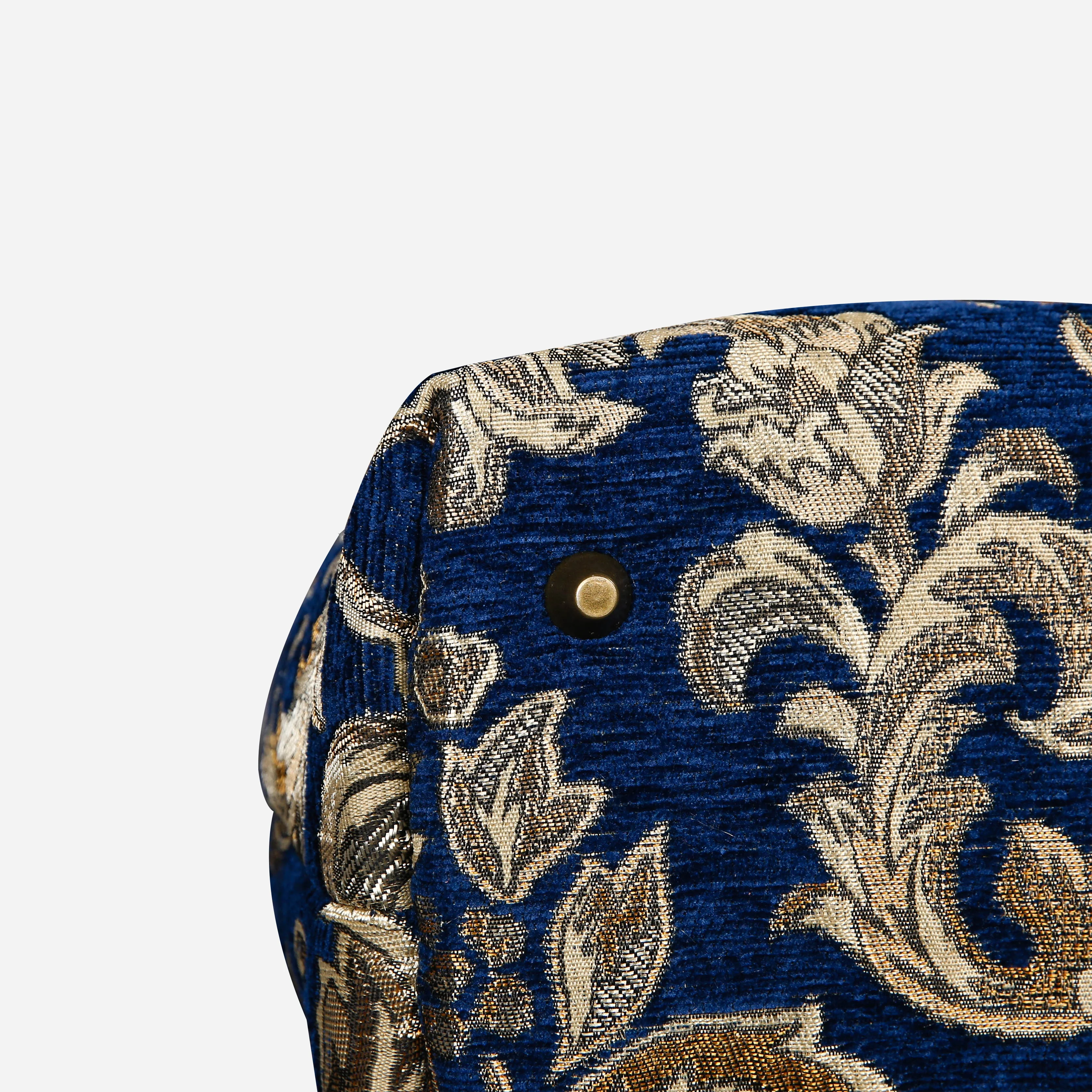 Victorian Blossom Blue/Gold Carpet Handbag Purse - Image 5