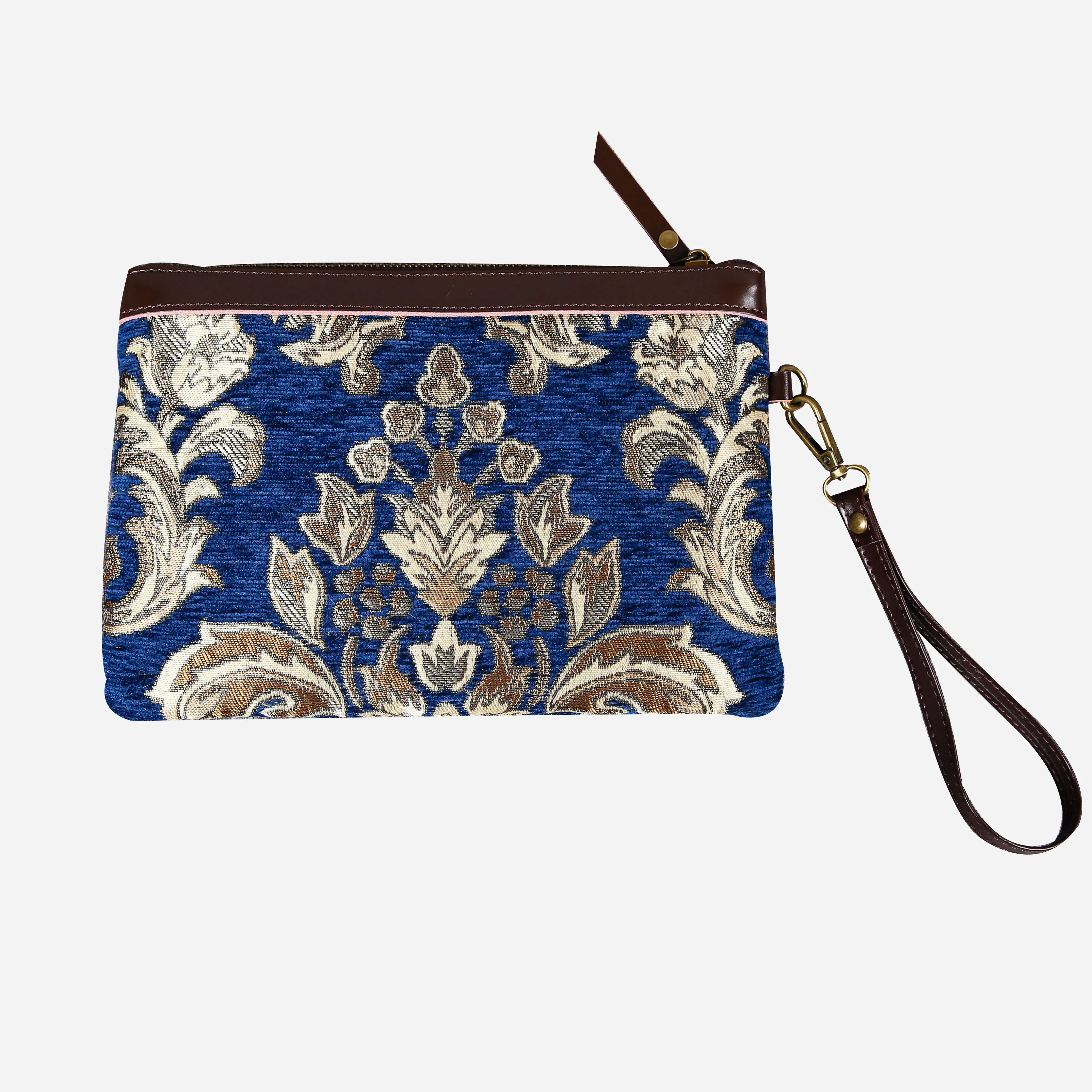 Victorian Blossom Blue/Gold Wristlet Clutch - Image 3