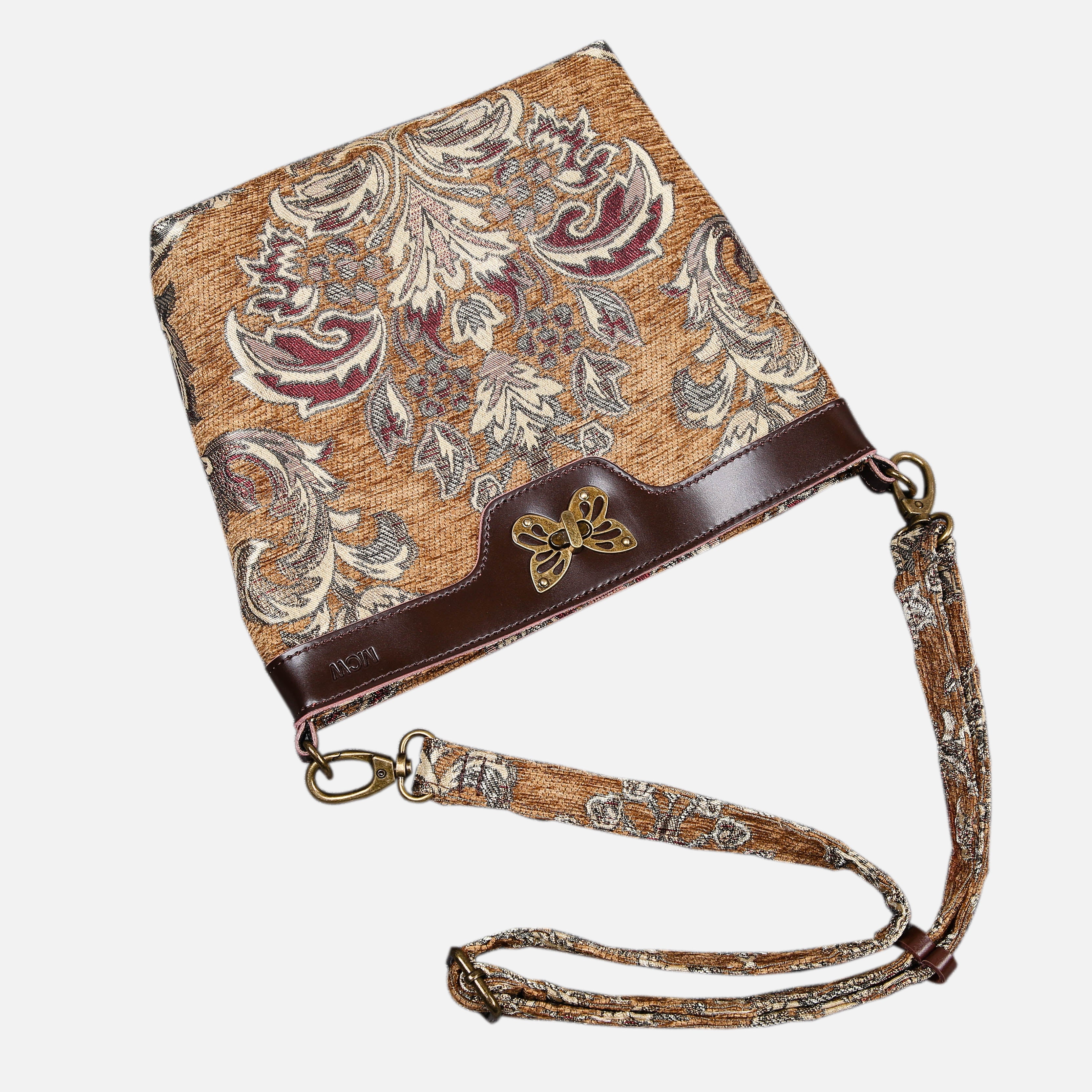 Victorian Blossom Gold/Gold Butterfly Crossbody Bag - Image 2
