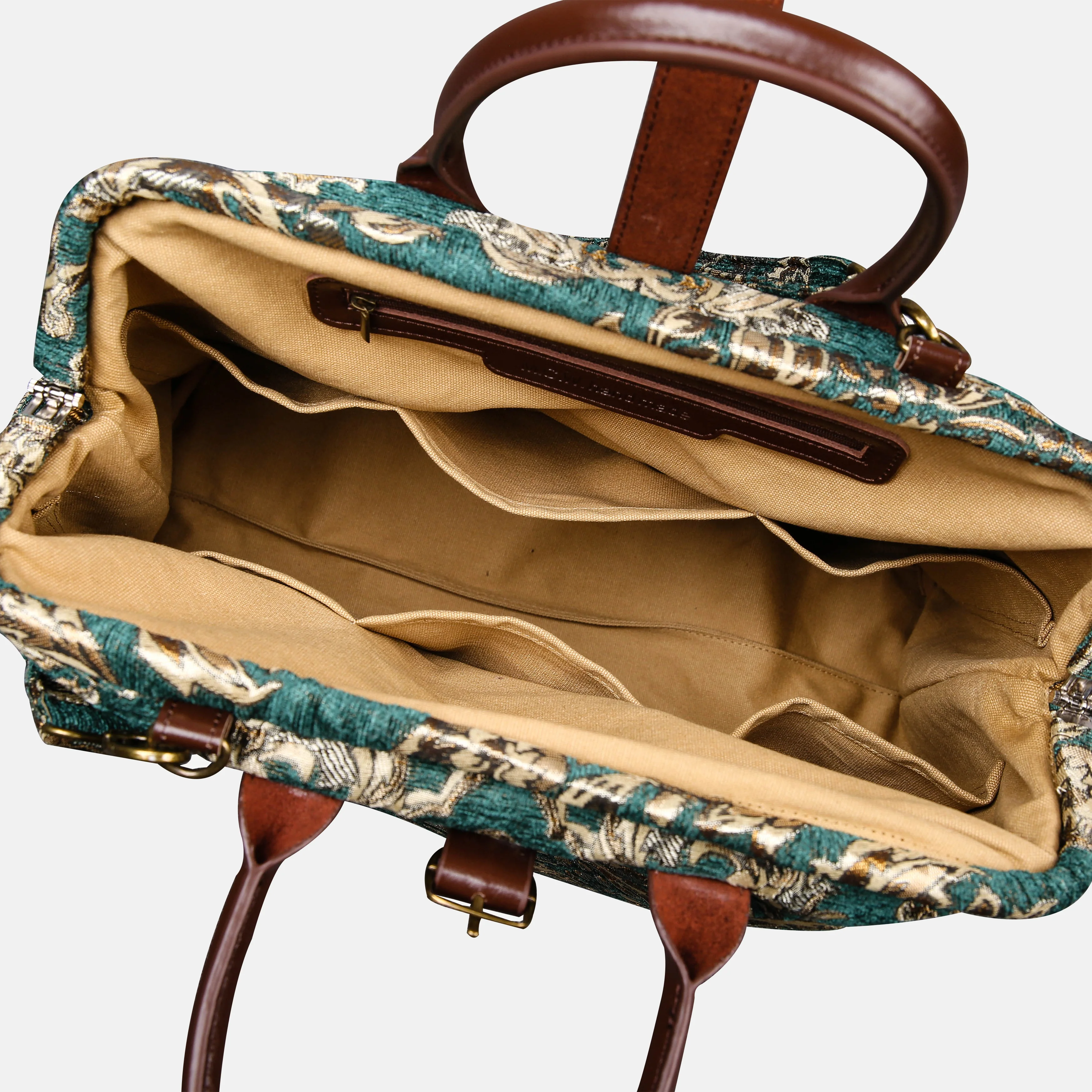 Victorian Blossom Green/Gold Mary Poppins Weekender - Image 6