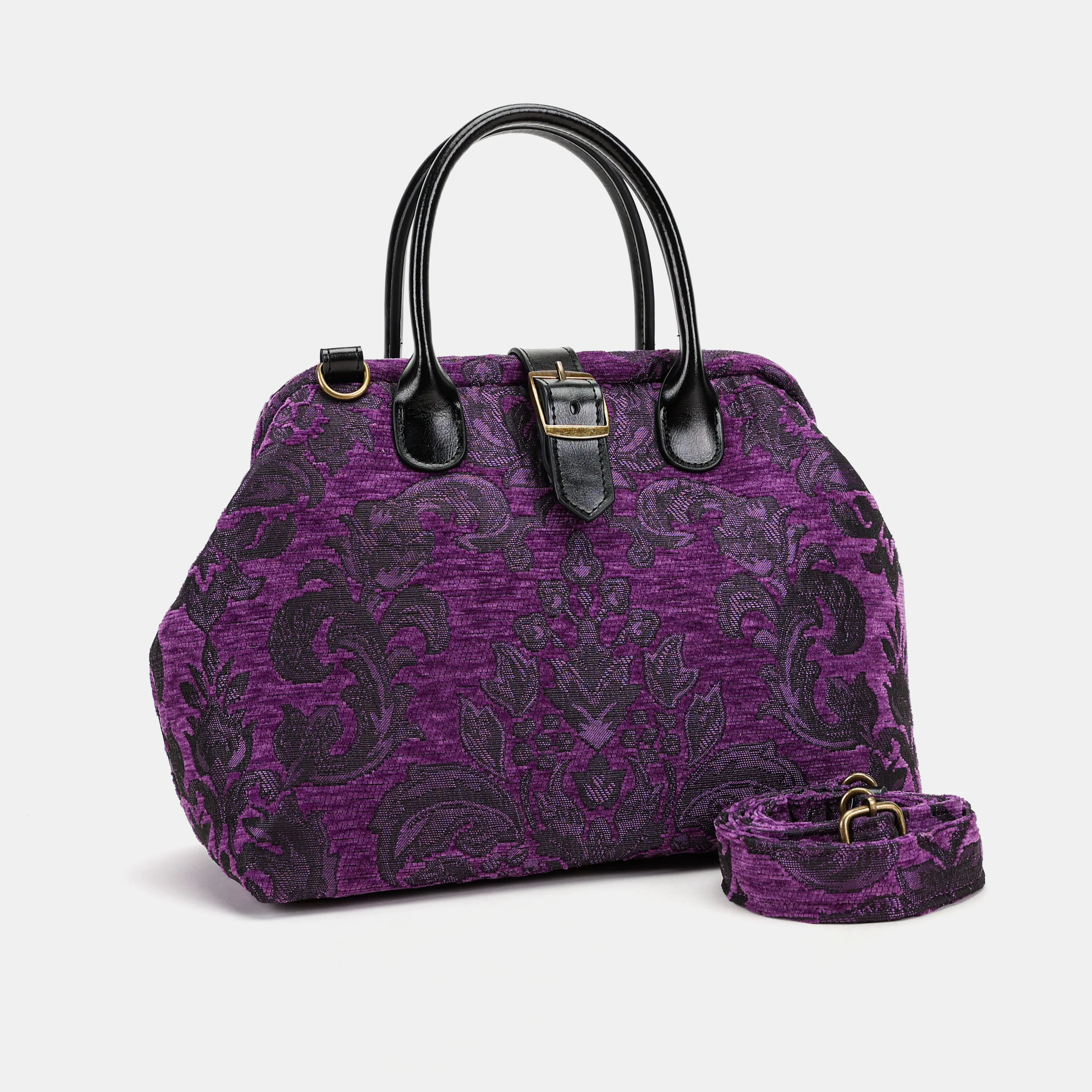 Victorian Blossom Purple Carpet Handbag Purse - Image 2