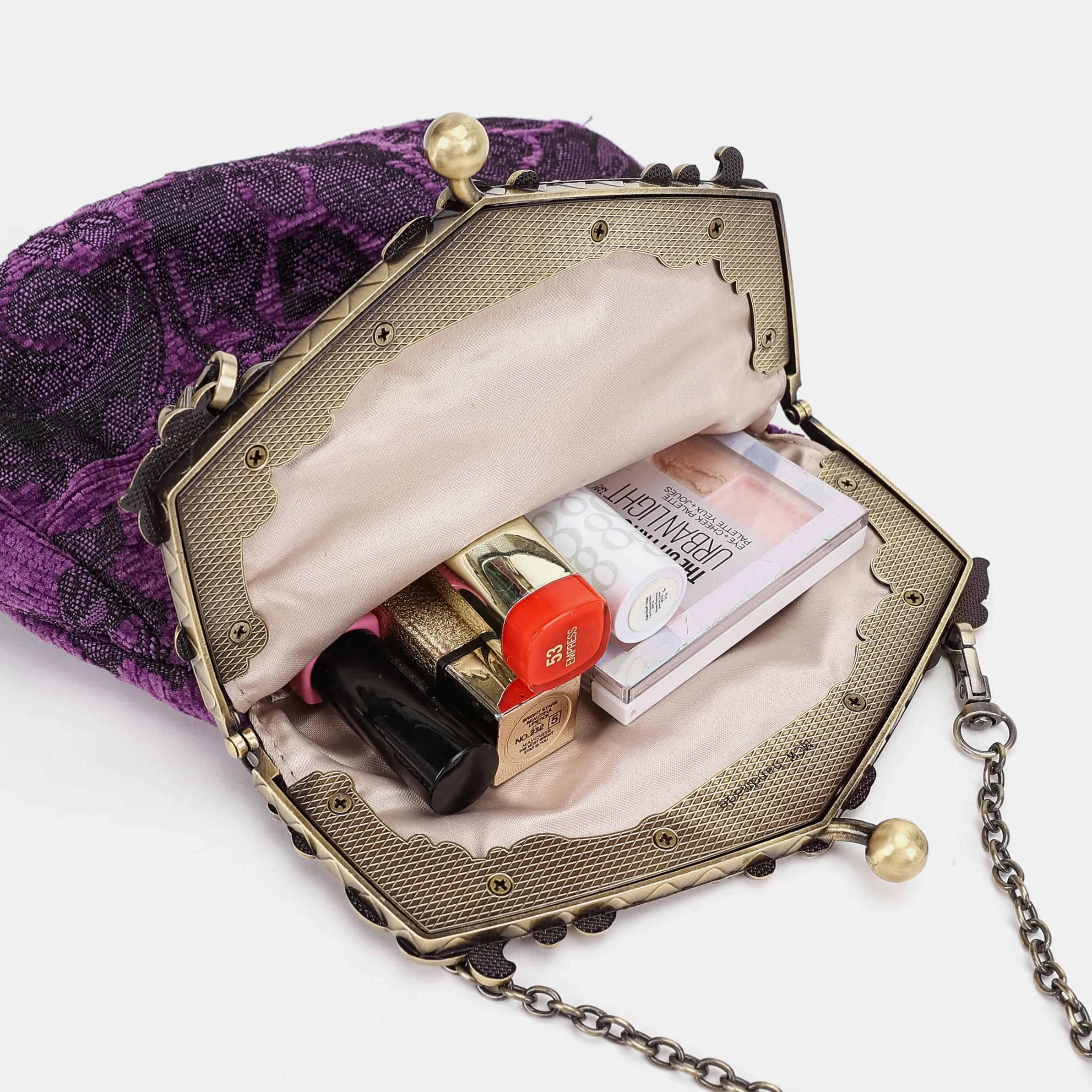 Victorian Blossom Purple Chatelaine Purse Large - Image 4