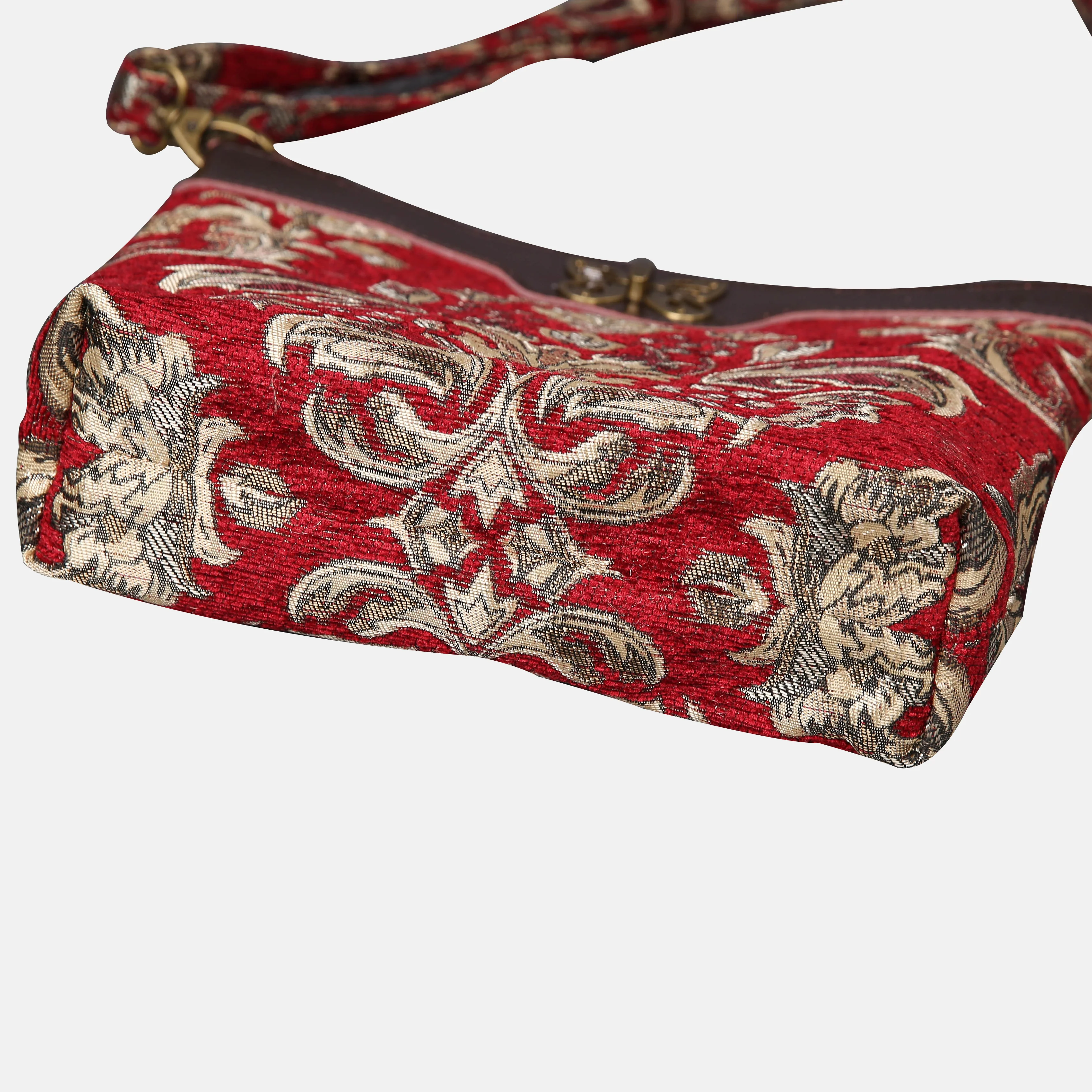 Victorian Blossom Red Butterfly Crossbody Bag - Image 4