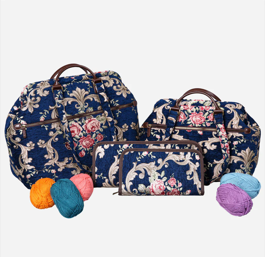 Baroque Garden Blue Knitting Project Bag - Image 5