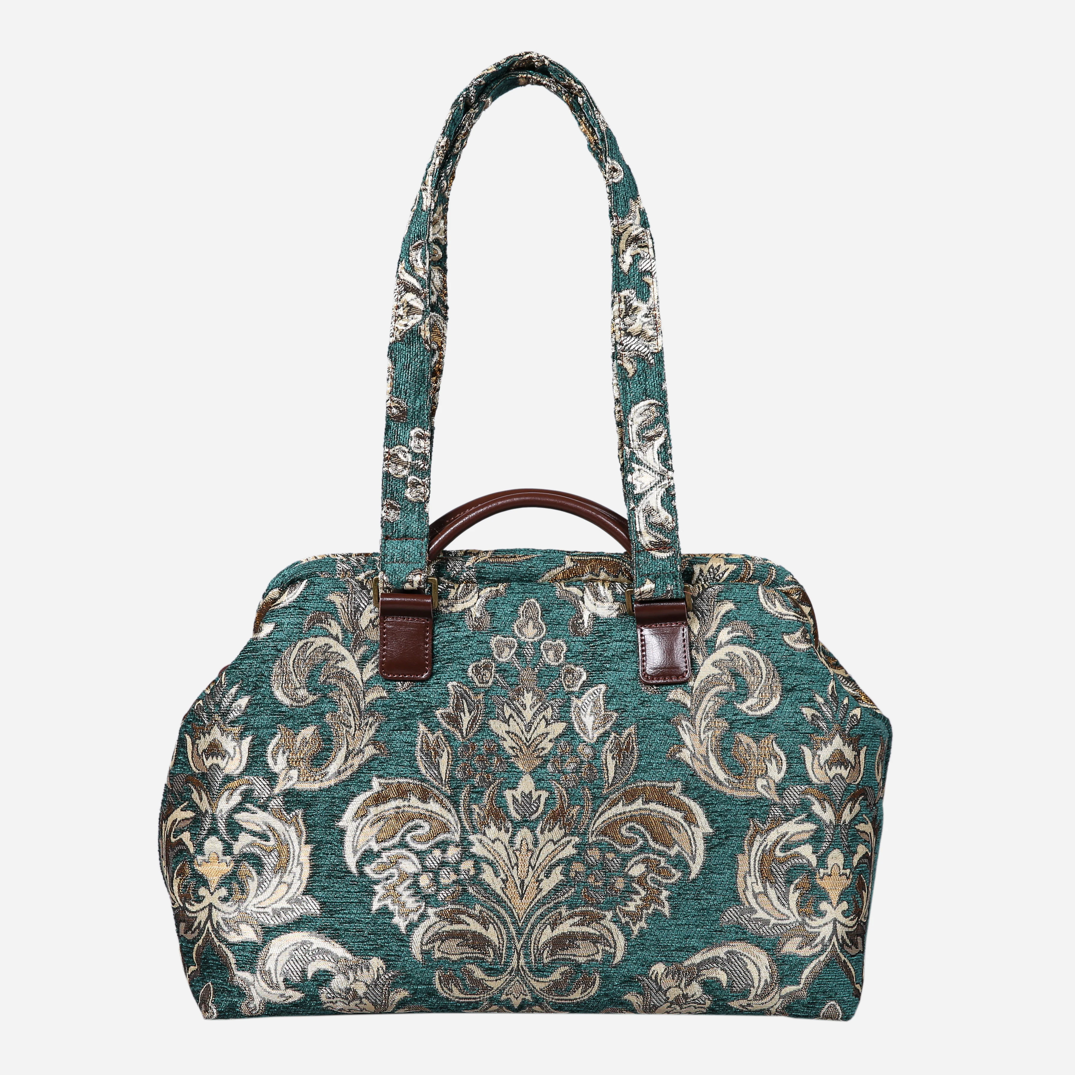Victorian Blossom Green/Gold Knitting Project Bag - Image 6