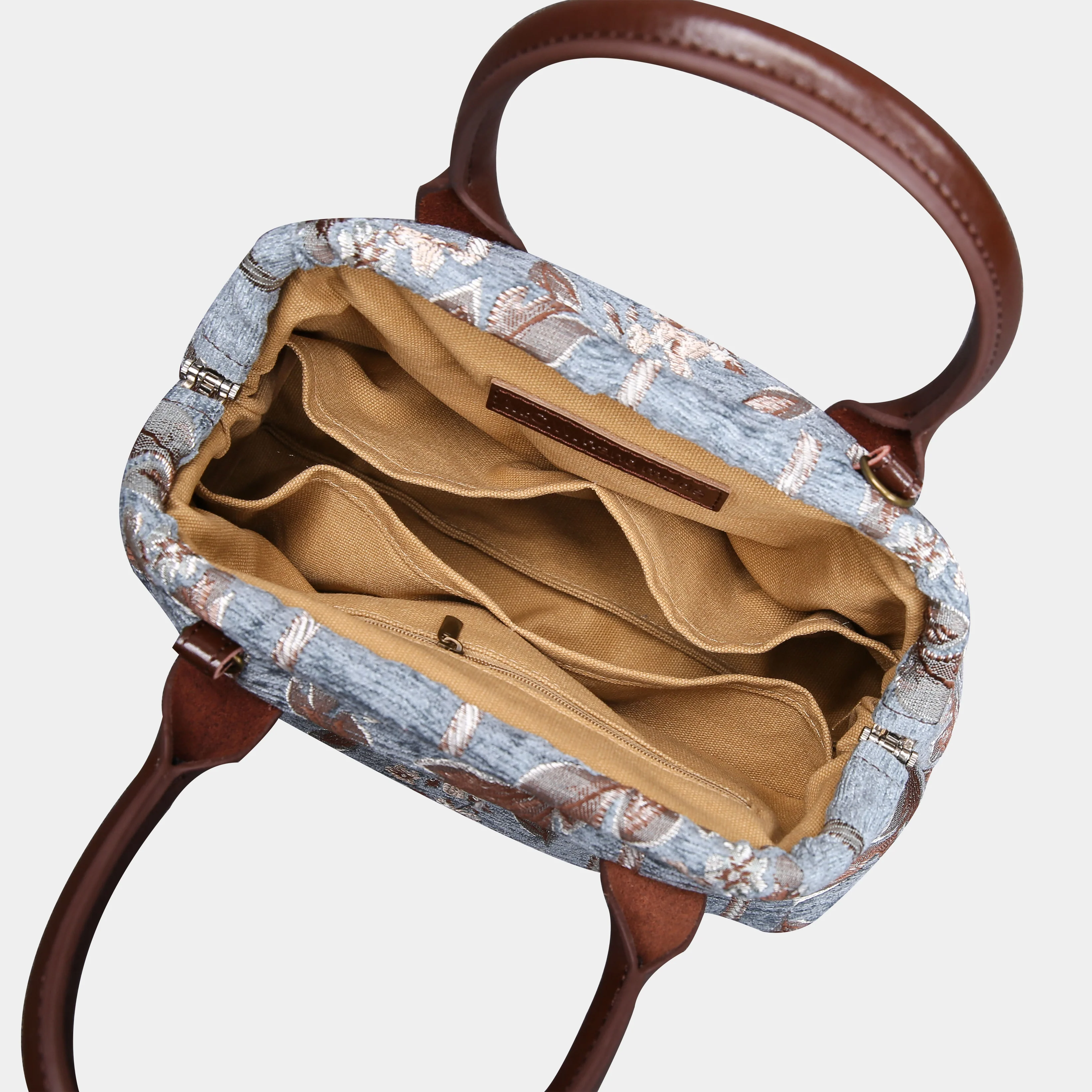 Victorian Stripes Blue Carpet Satchel - Image 6