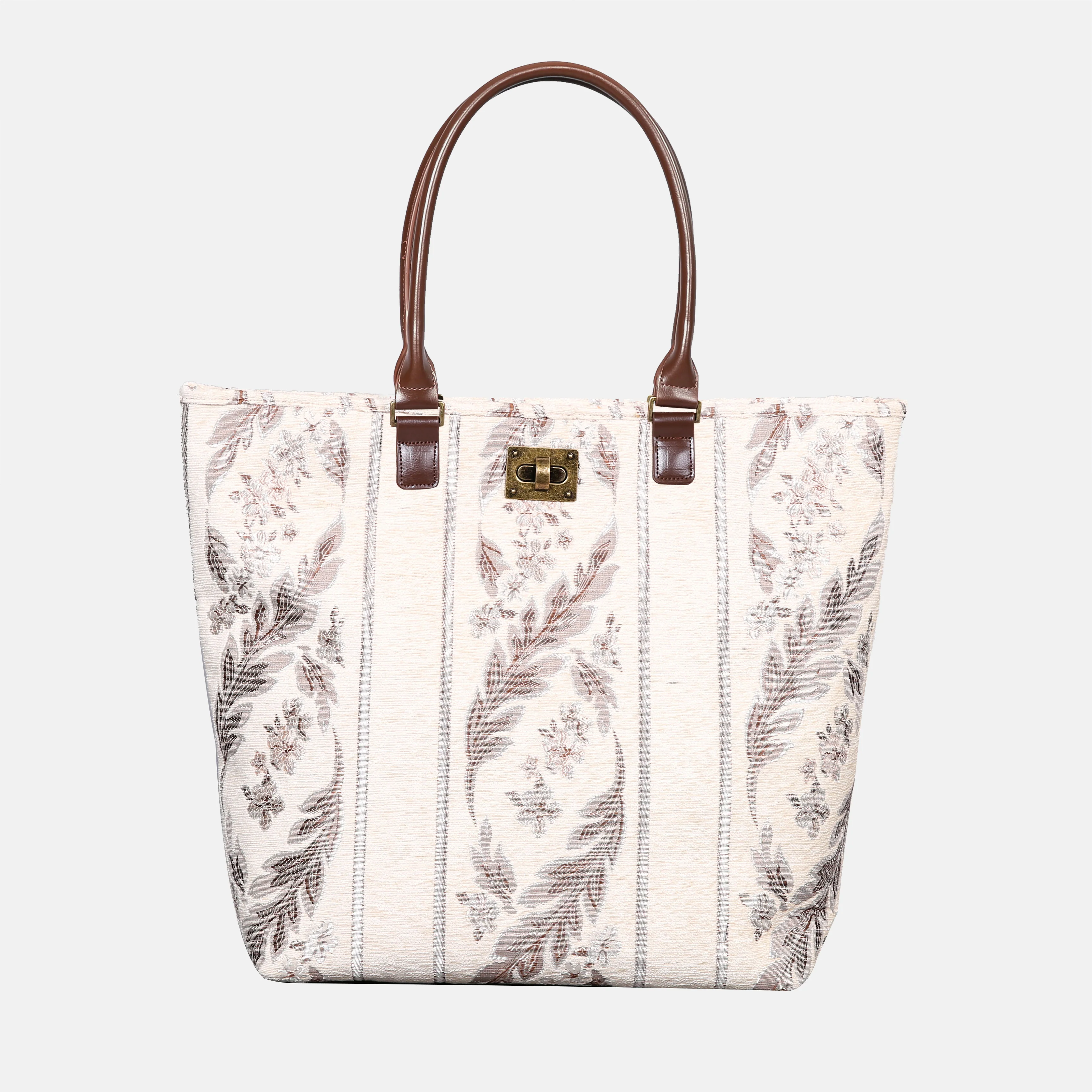 Victorian Stripes Cream Carpet Tote Shopper