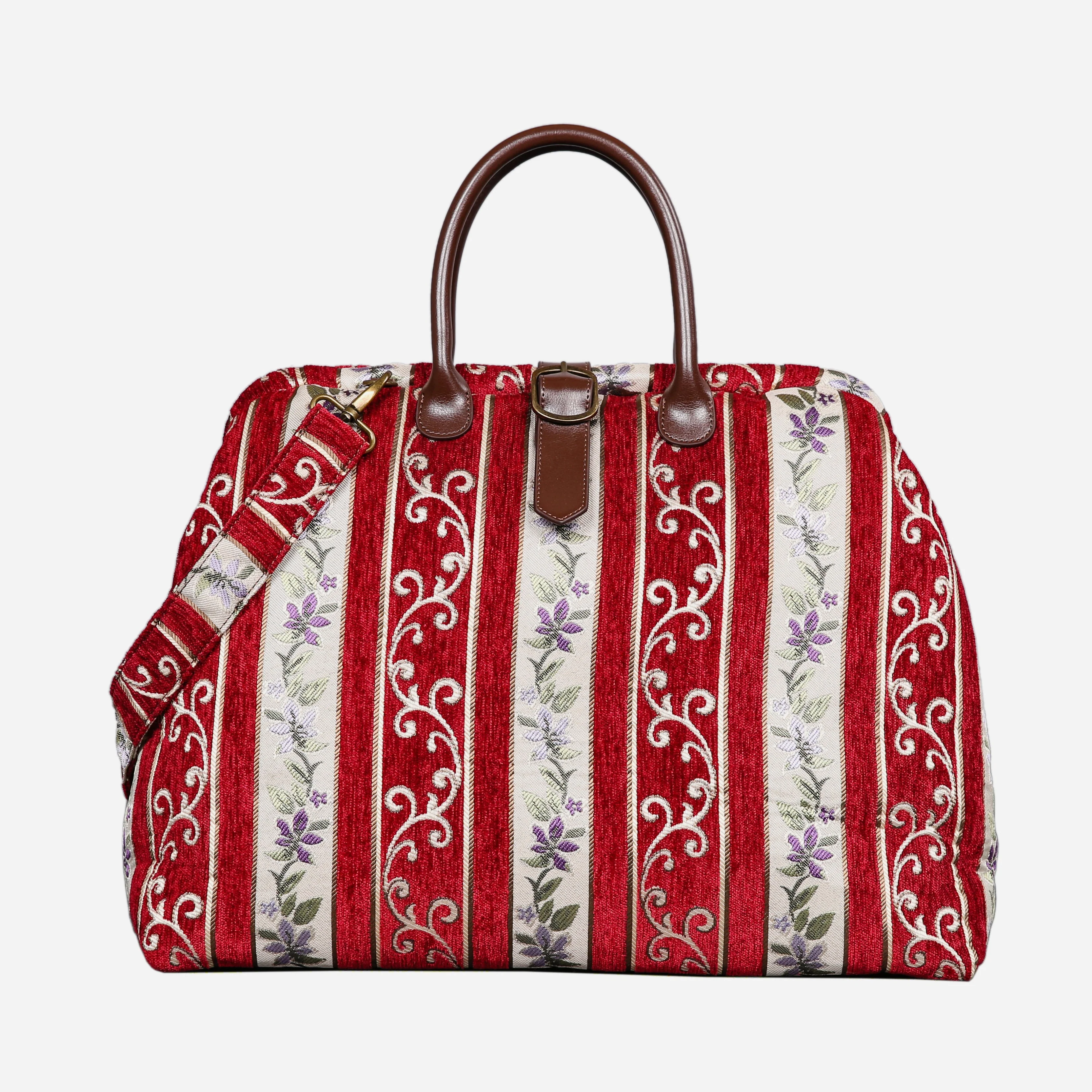Victorian Stripes Red Mary Poppins Weekender