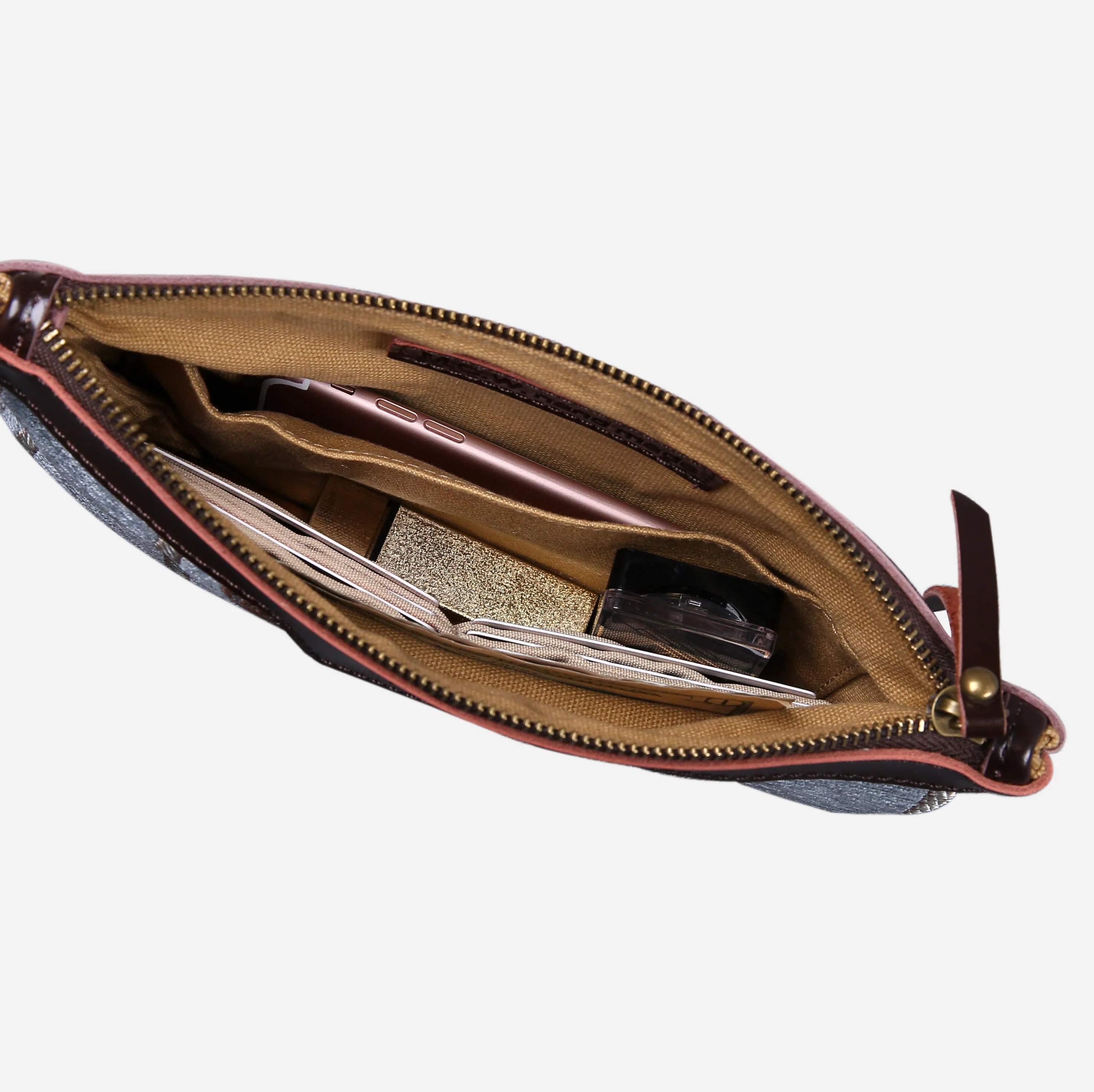 Victorian Stripes Blue Wristlet Clutch - Image 3