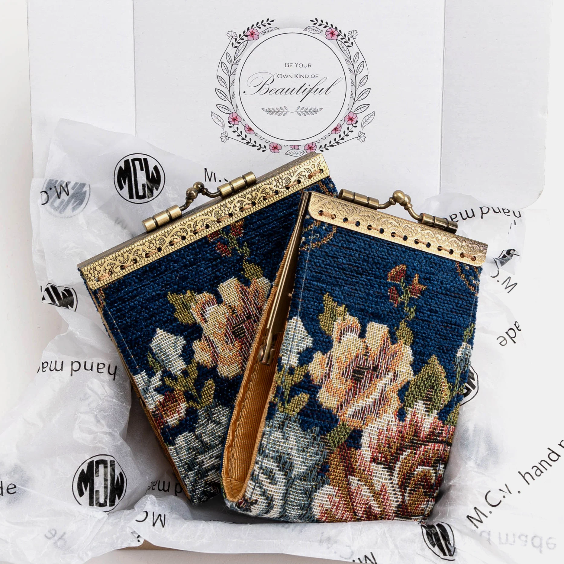 Floral Blue Card Wallet - Image 11