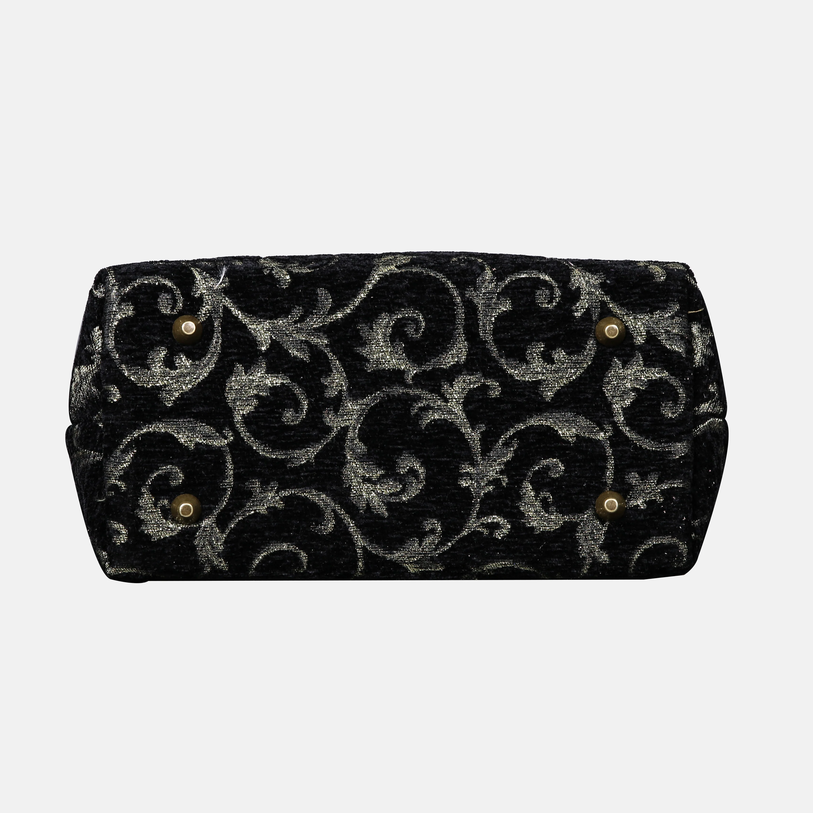 Vintage Scroll Black/Green Carpet Satchel - Image 5