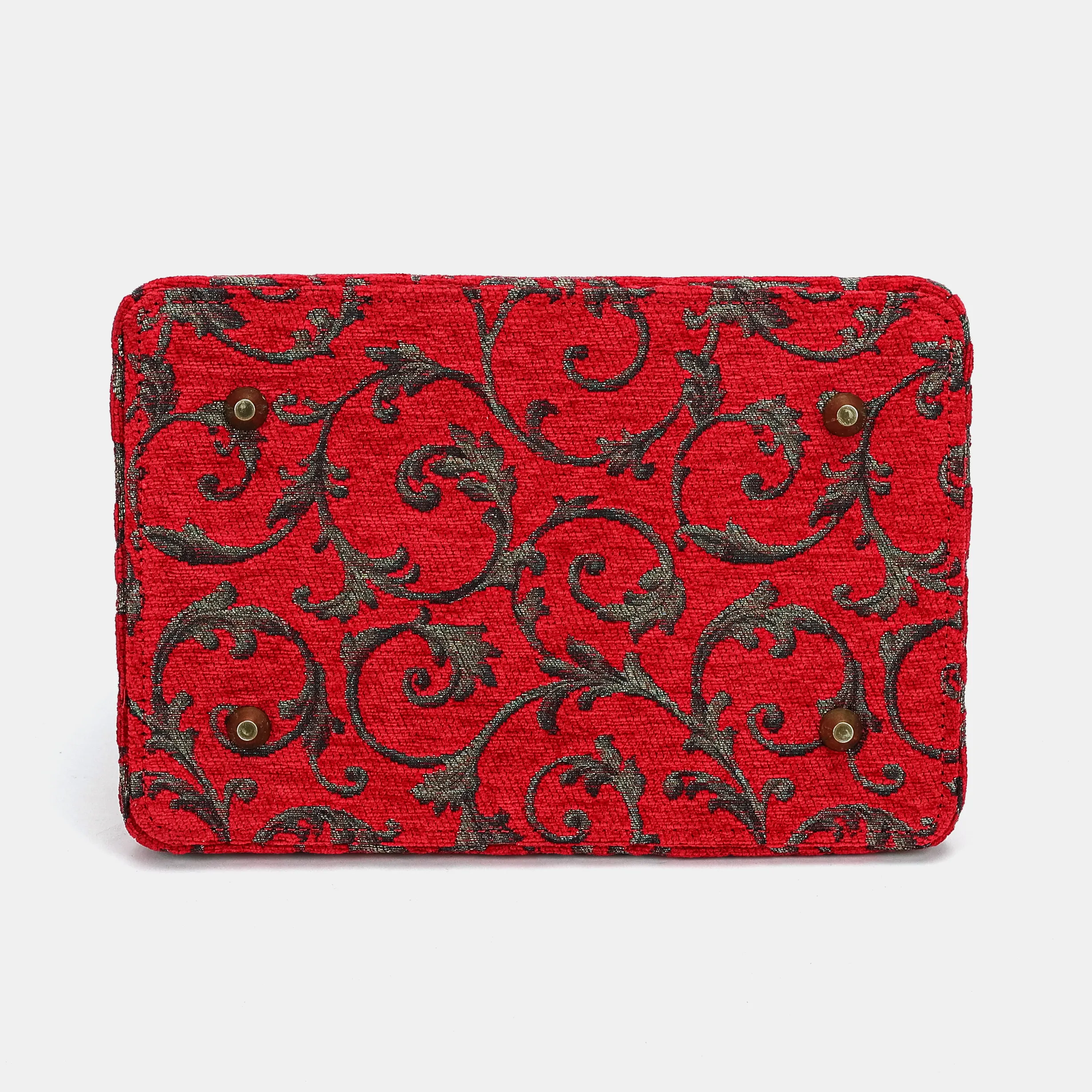 Vintage Scroll Red Cecile Carpet Purse Gladstone Bag - Image 10