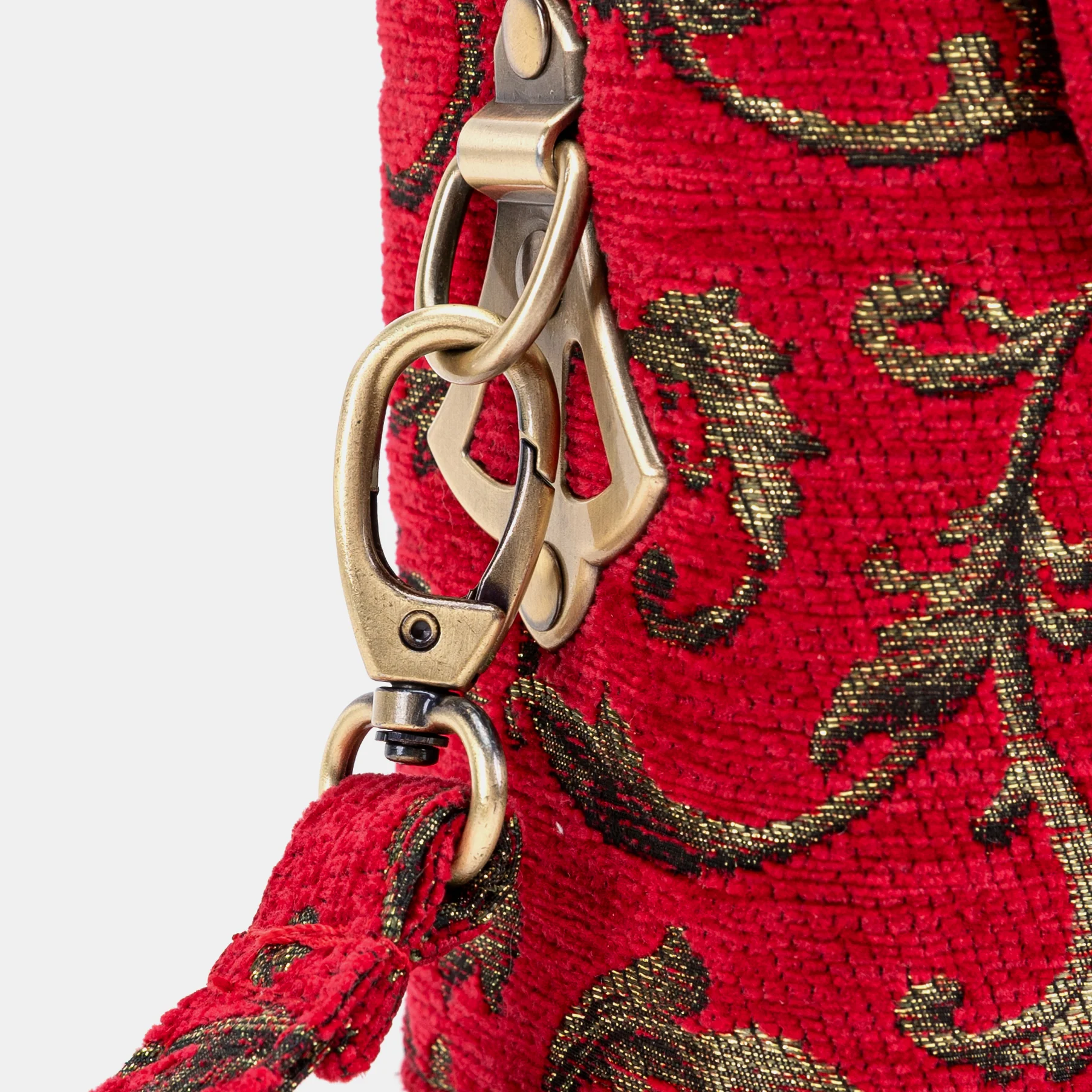 Vintage Scroll Red Emma Small Train Case Crossbody - Image 8