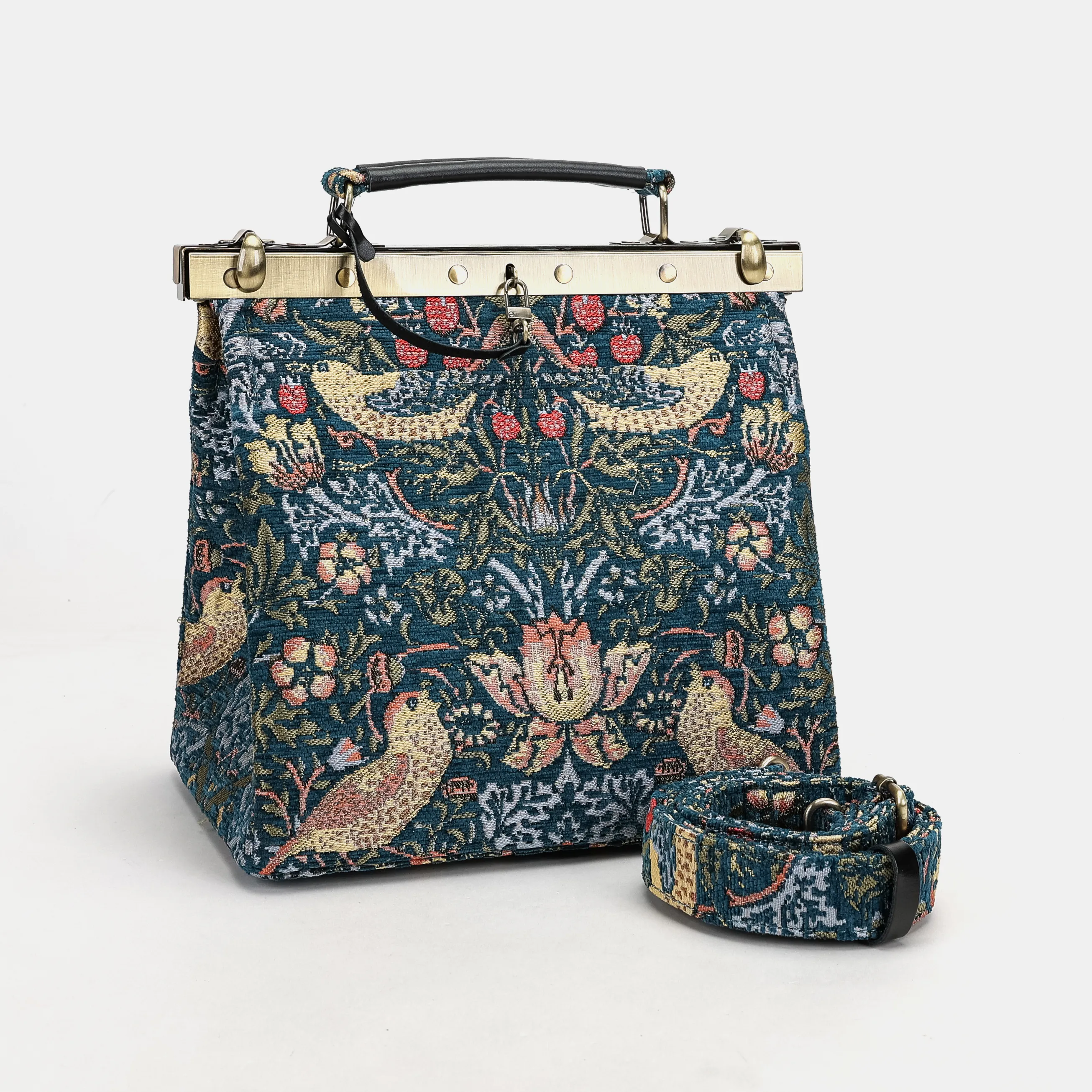 William Morris Strawberry Thief Cecile Carpet Purse Gladstone Bag - Image 5