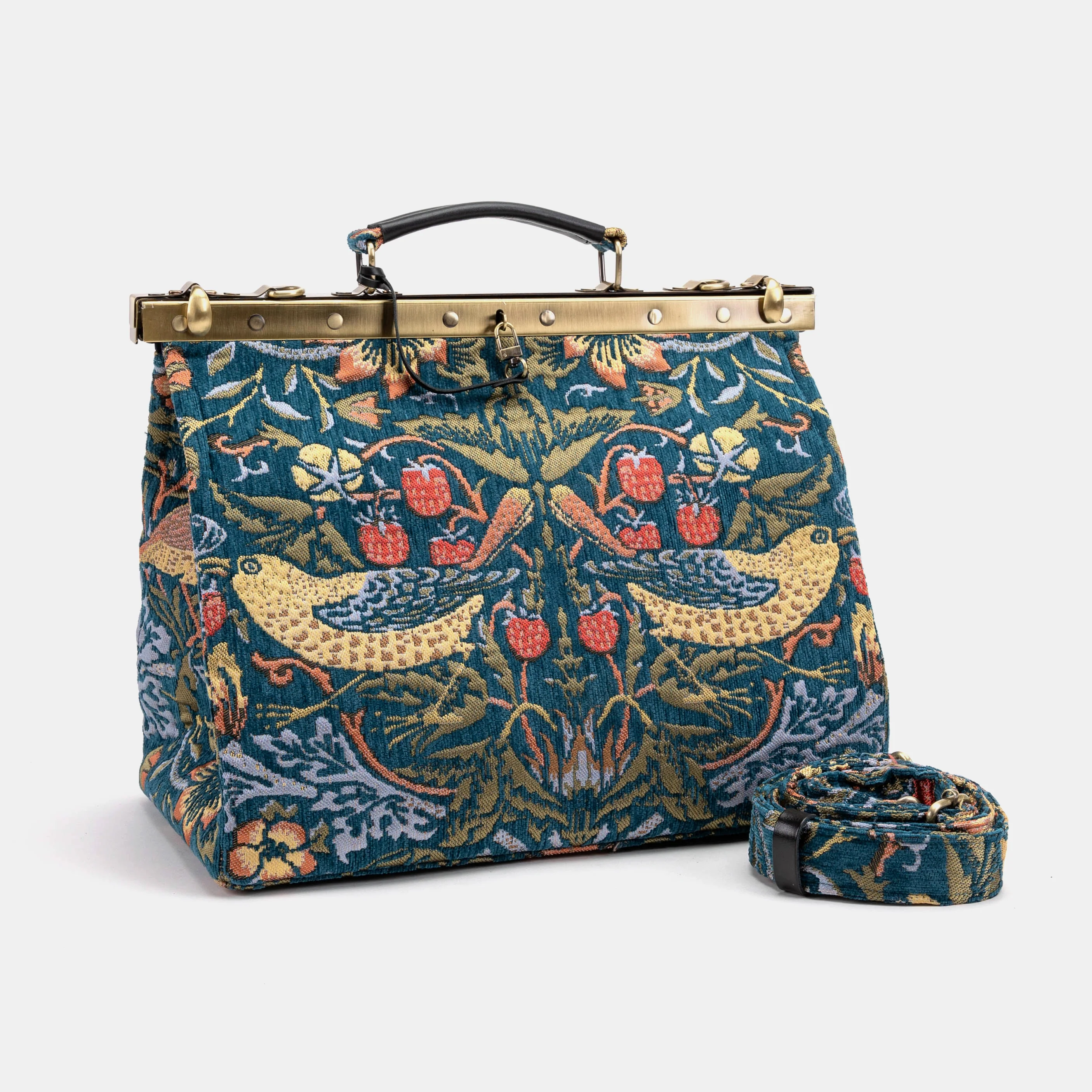 William Morris Strawberry Thief Celine Carpet Gladstone Bag
