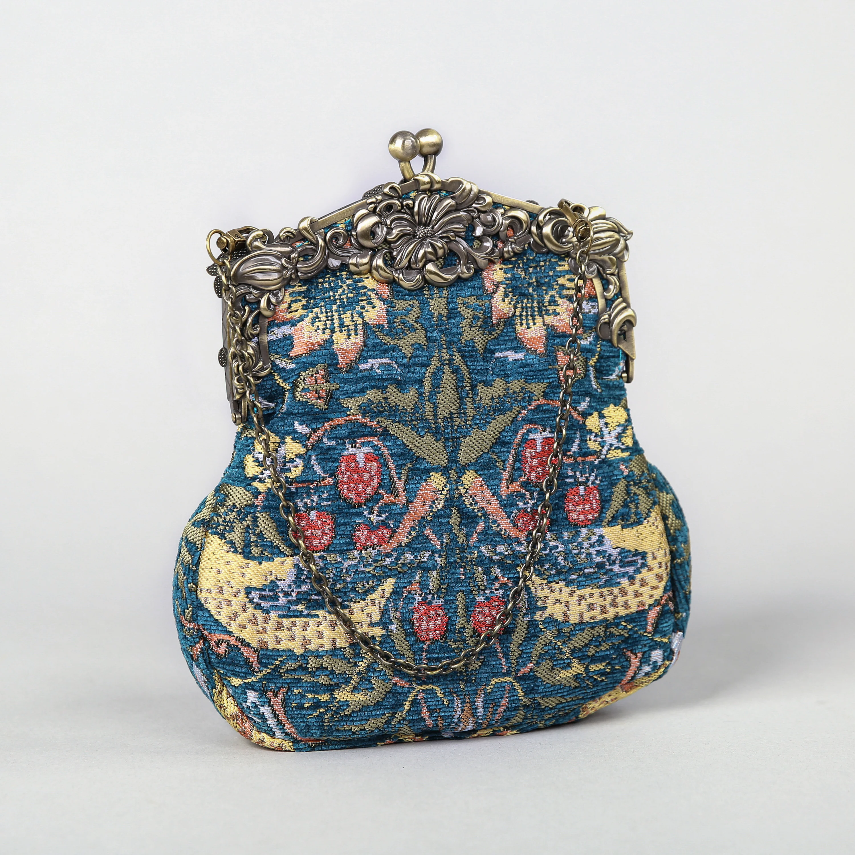 William Morris Strawberry Thief Chatelaine Purse Large