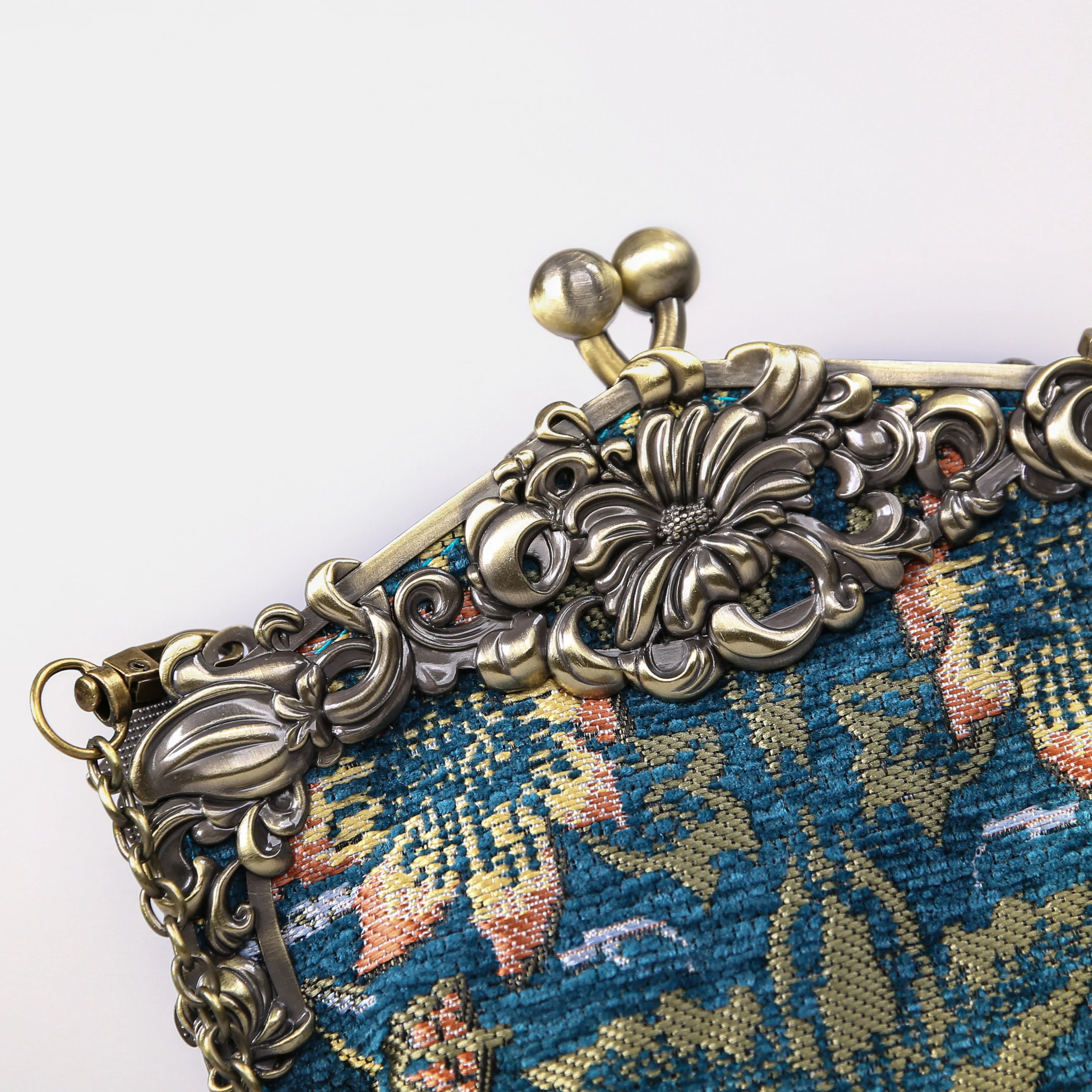 William Morris Strawberry Thief Chatelaine Purse Large - Image 6