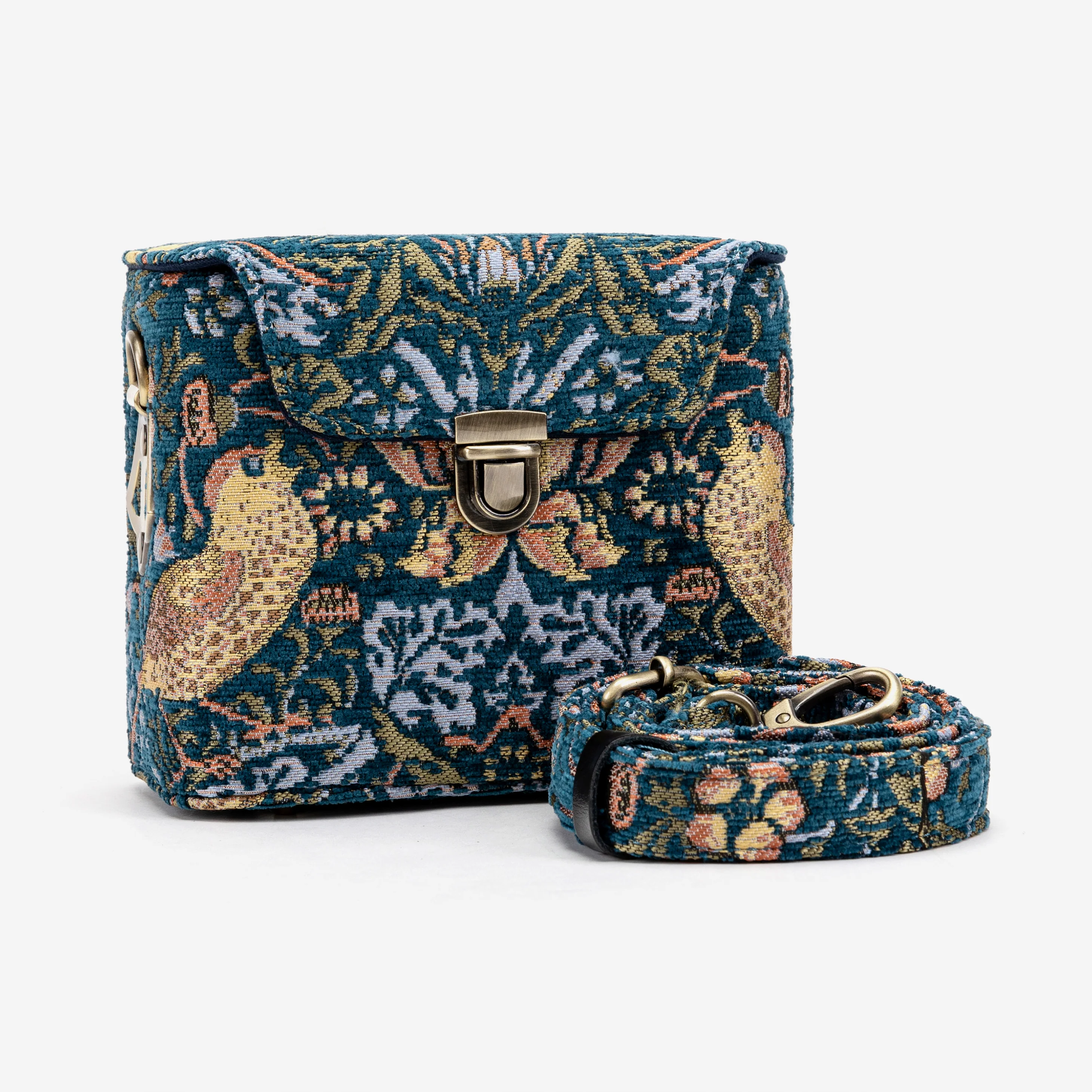 William Morris Strawberry Thief Emma Small Train Case Crossbody - Image 2