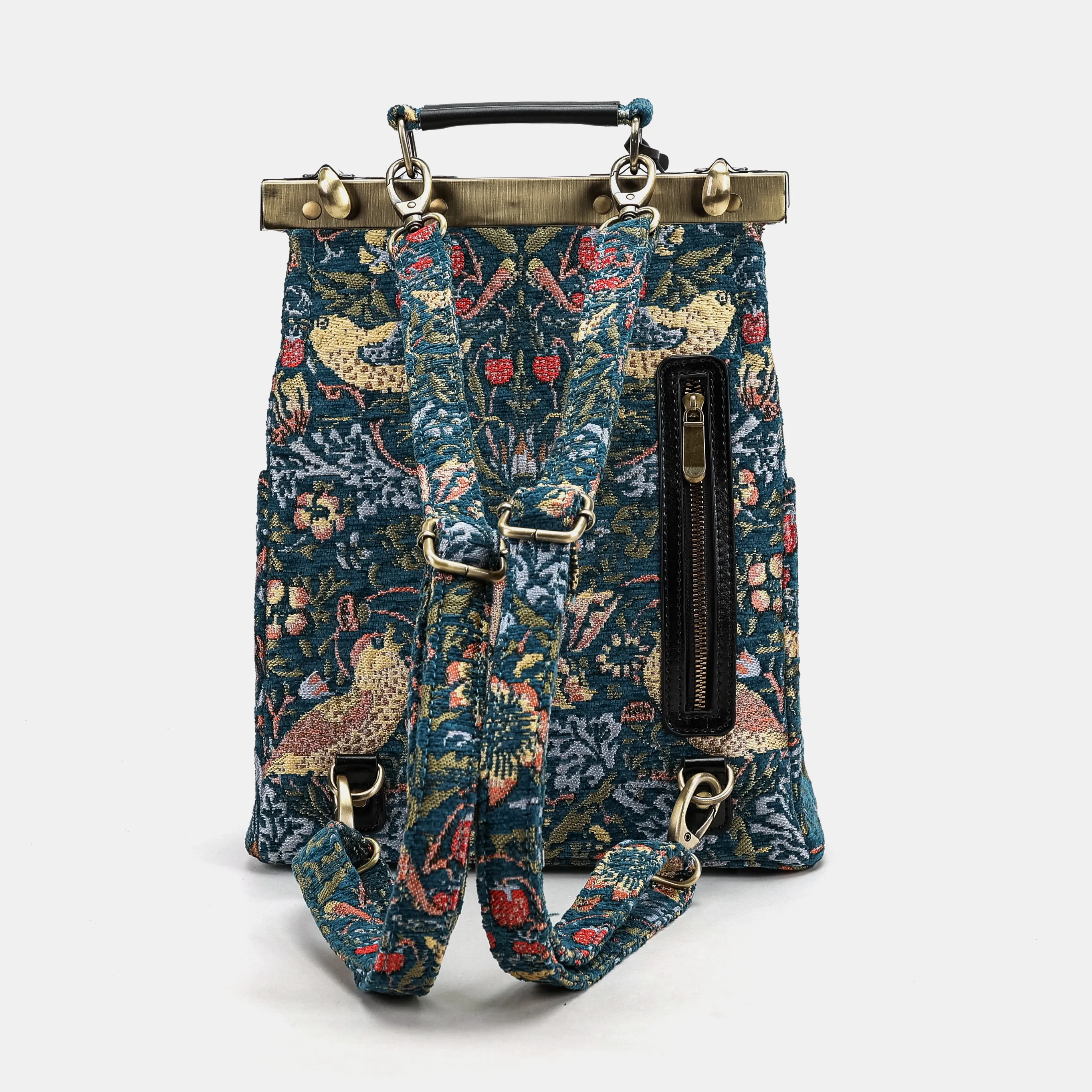 William Morris Strawberry Thief Helena Carpet Backpack Gladstone Bag - Image 5