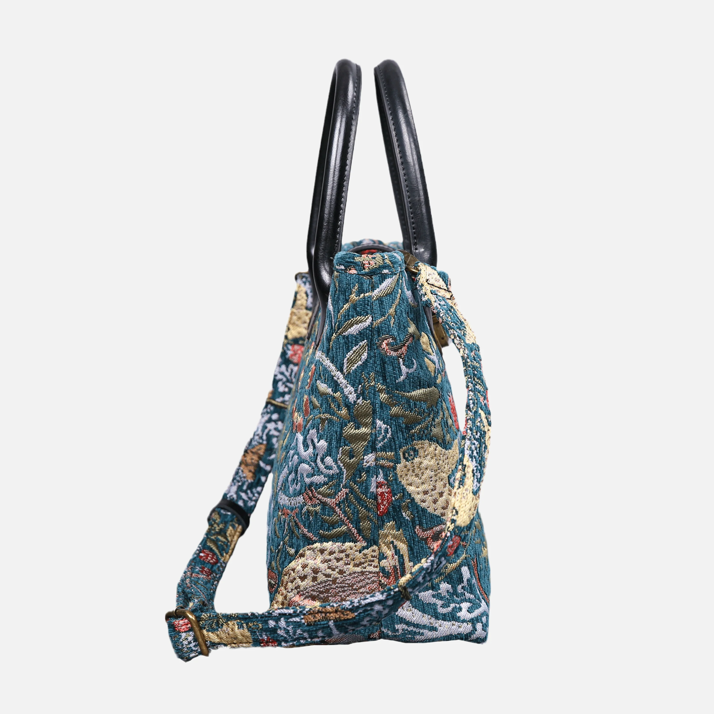 William Morris Strawberry Thief Tuck Lock Carpet Satchel - Image 3