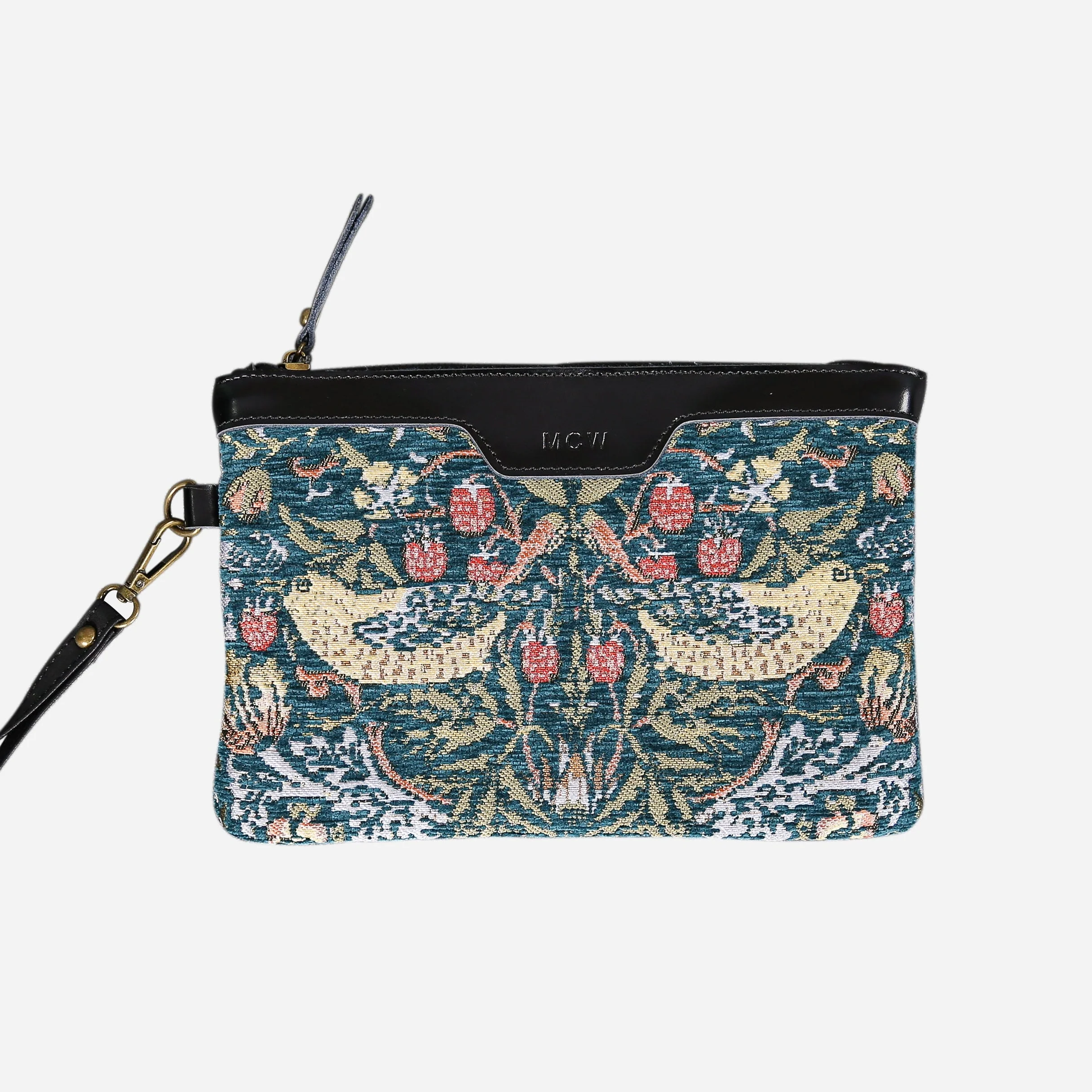 William Morris Strawberry Thief Wristlet Clutch